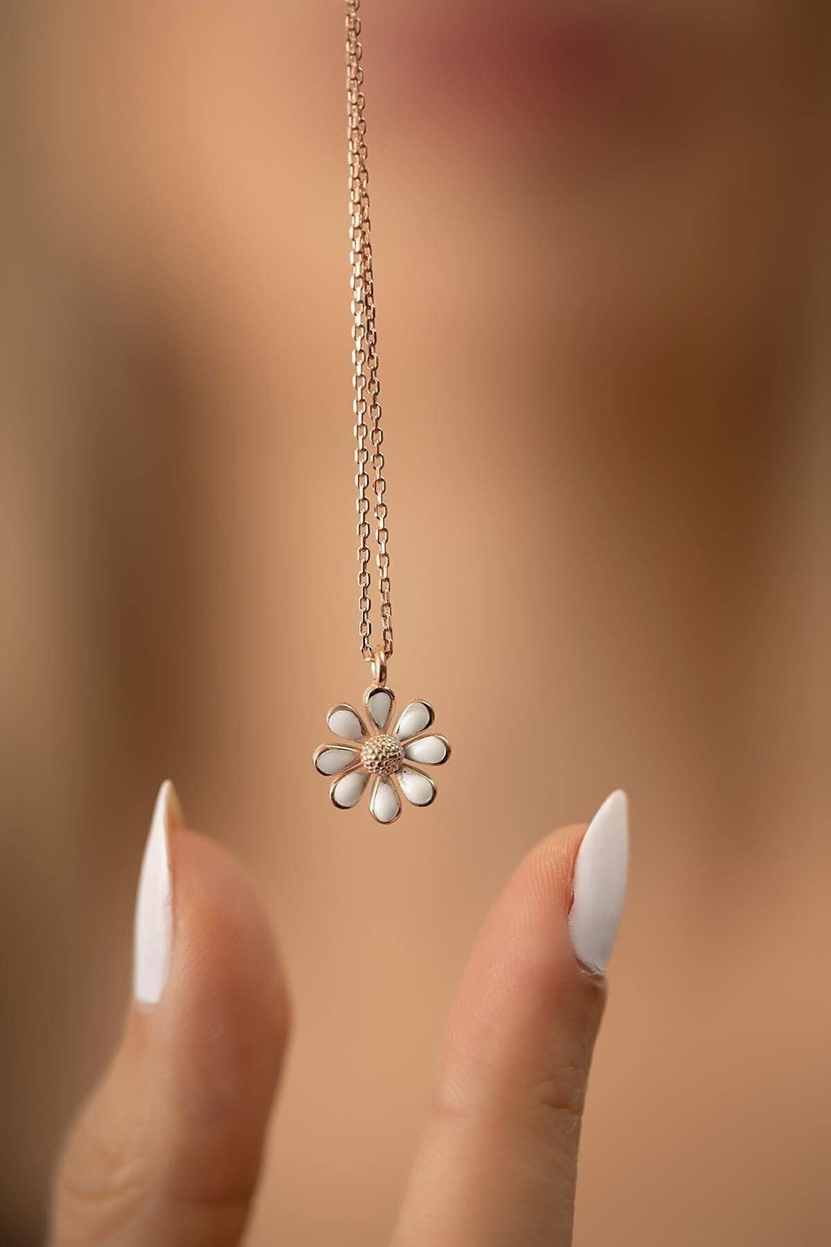 Einzelstück Schmuckset Gänseblümchen Halskette/Ohrstecker/Armband Blume Blü günstig online kaufen