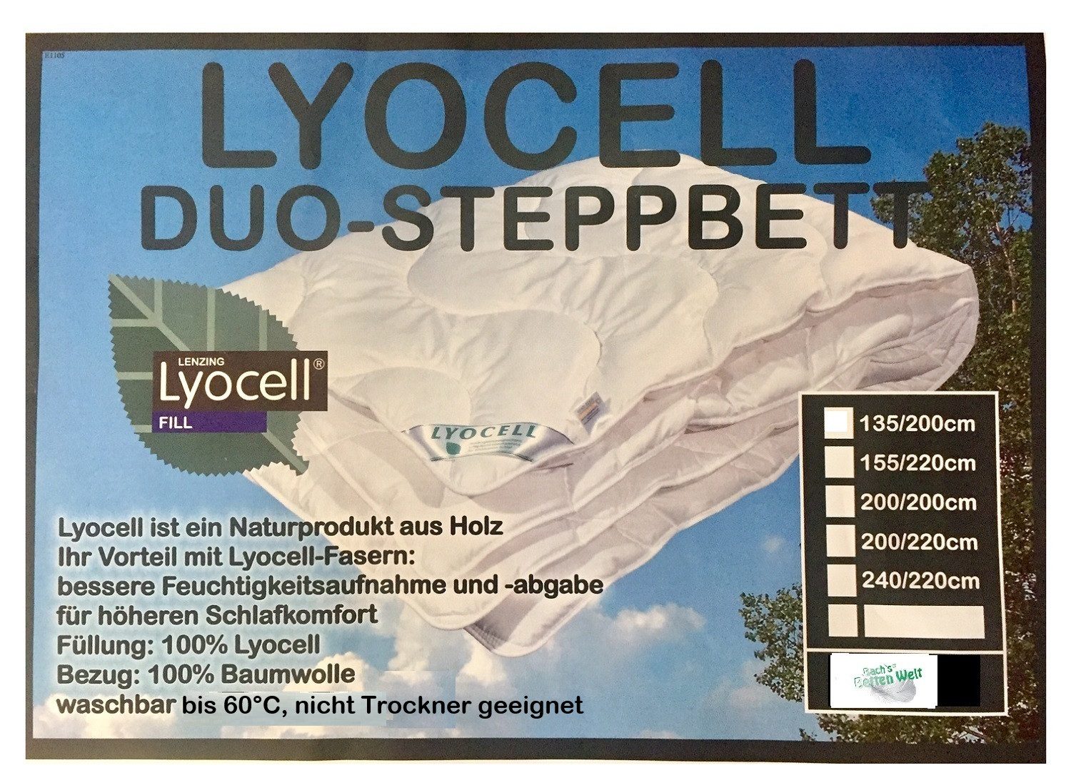 Bach's Bettenwelt Naturfaserbettdecke Ganzjahresdecke Lyocell Tencel günstig online kaufen