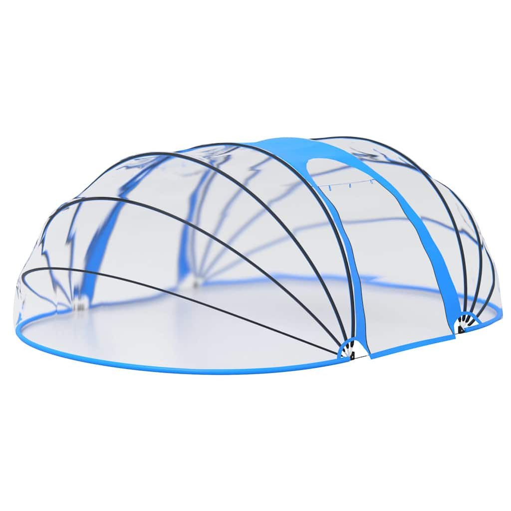 furnicato Poolüberdachung Transparente Pool-Kuppel aus PVC 530x410x210 cm mit UPF 30 Schutz, (1 tlg), Poolüberdachung mit aufrollbaren Türen und stabilen Glasfasern