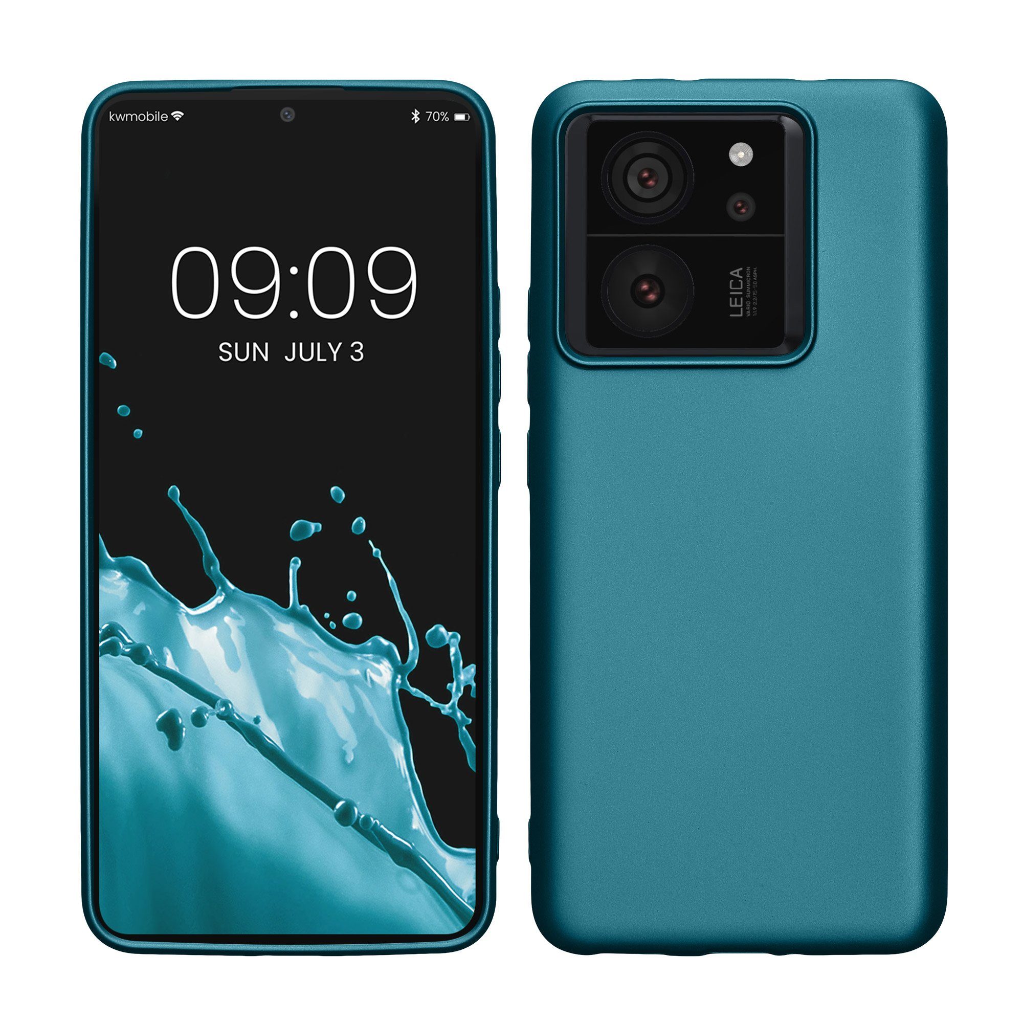 kwmobile Handyhülle Handyhülle für Xiaomi 13T / 13T Pro Hülle, Silikon Case metallisch schimmernd - Schutzhülle Cover