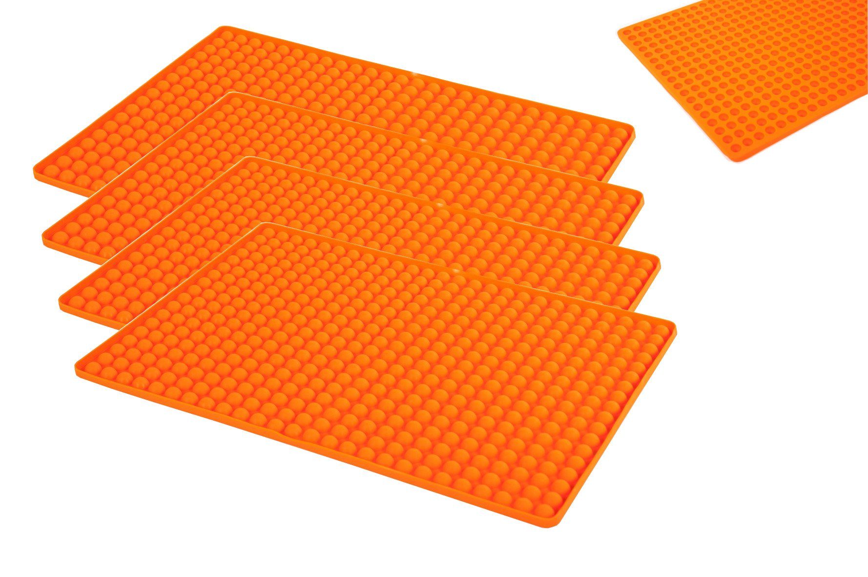 BURI Ausrollmatte 4er-Set Silikon Dauerbackmatte mit Noppen Backunterlage Backmatte Unte, Silikon | Backmatten