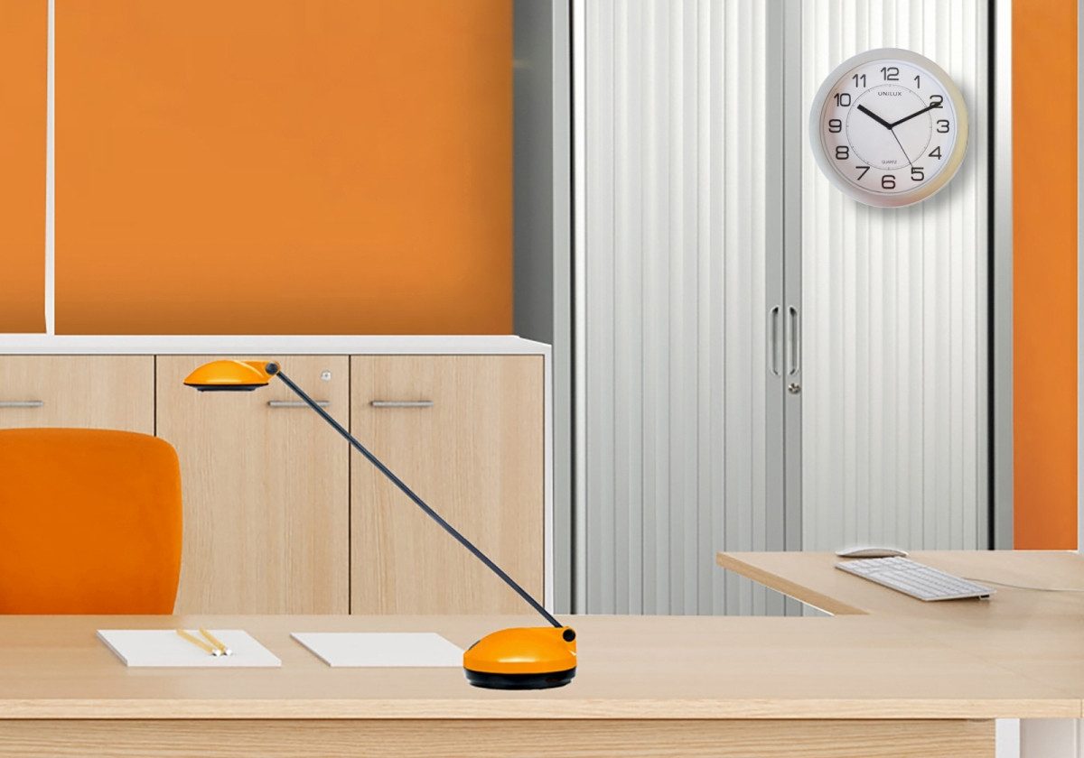 unilux Uhr Wanduhr Attraction 22cm Magnetbefestigung grau