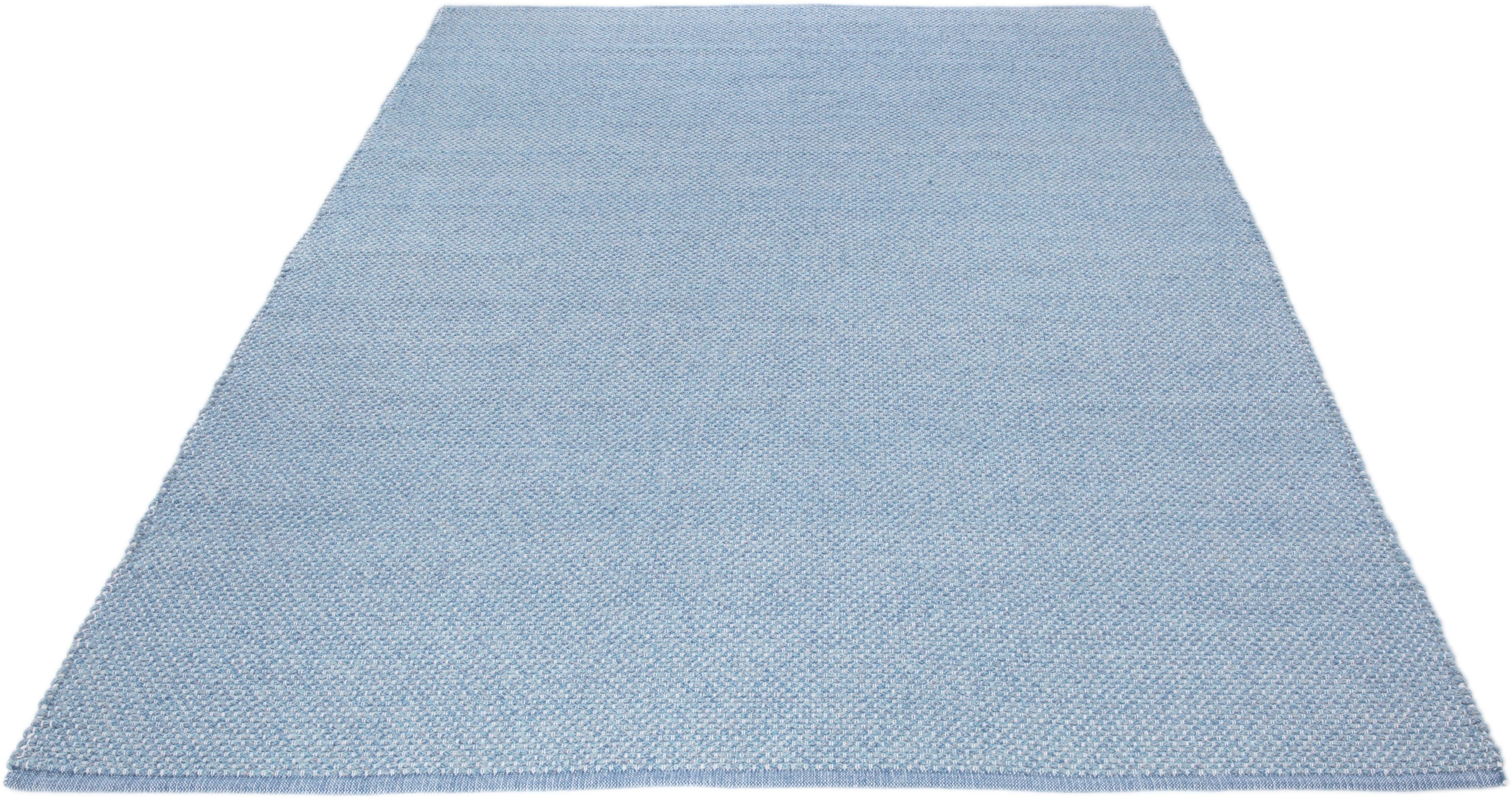 LUXOR living Teppich Liv, rechteckig, Höhe: 12 mm, Handweb, reine Baumwolle, handgewebt, Uni-Farben, leicht meliert