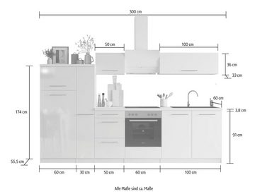 RESPEKTA Küche Amanda, Breite 300 cm, mit Soft-Close, in exklusiver Konfiguration für OTTO