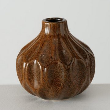 BOLTZE Dekovase Vase im 3er Set im Shabby Chic Look aus Keramik Blumenvase Braun