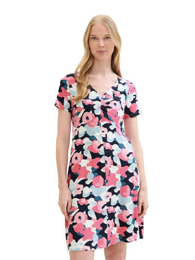 TOM TAILOR Minikleid mit Allover-Print und V-Ausschnitt