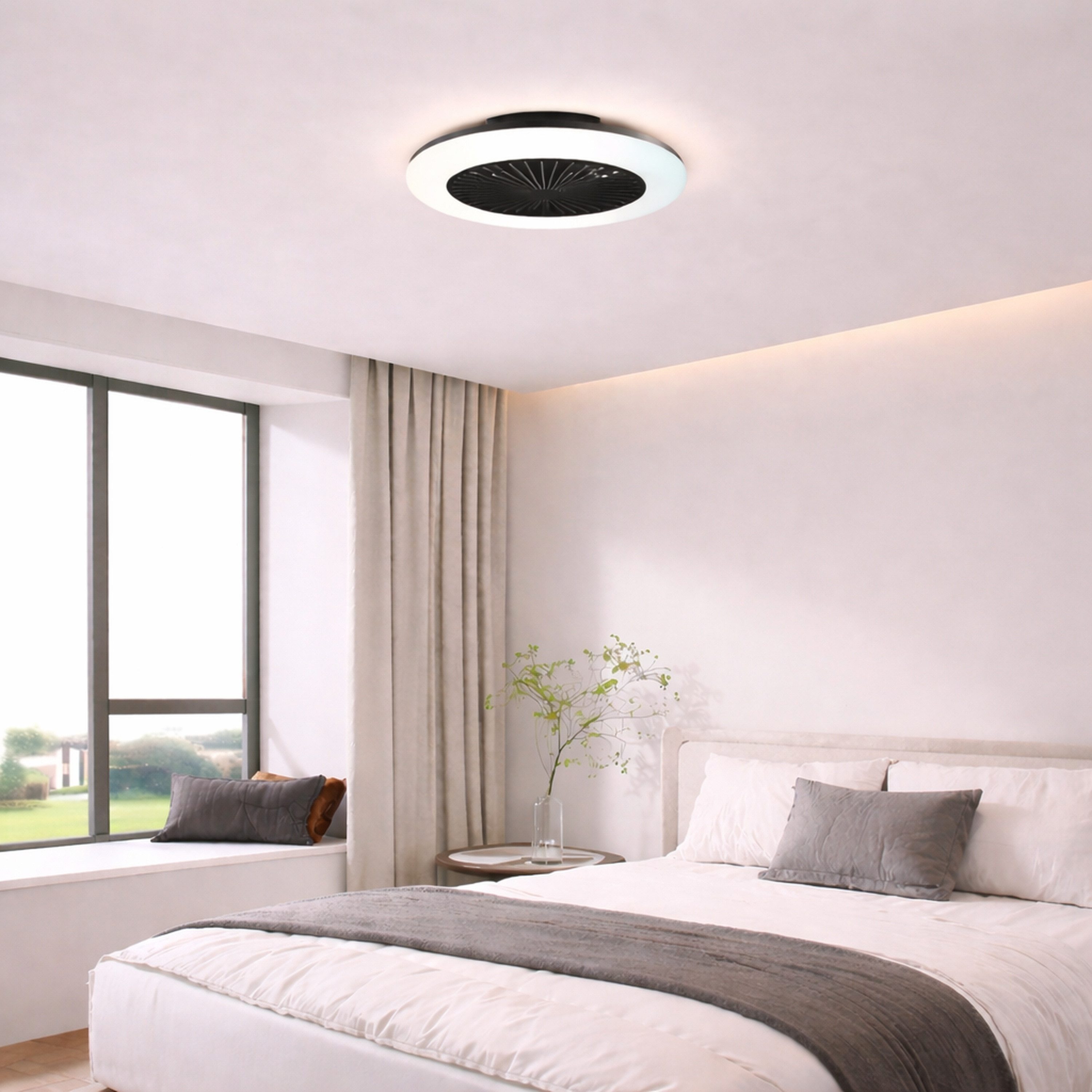 Brilliant LED Deckenleuchte Montero, CCT - über Fernbedienung, Memoryfunktion, Nachtlichtfunktion, Timerfunktion, Ventilatorfunktion, LED fest integriert, warmweiß - kaltweiß, LED-Deckenventilator, Ø 42 cm, 2700 lm, 2700-6500 K
