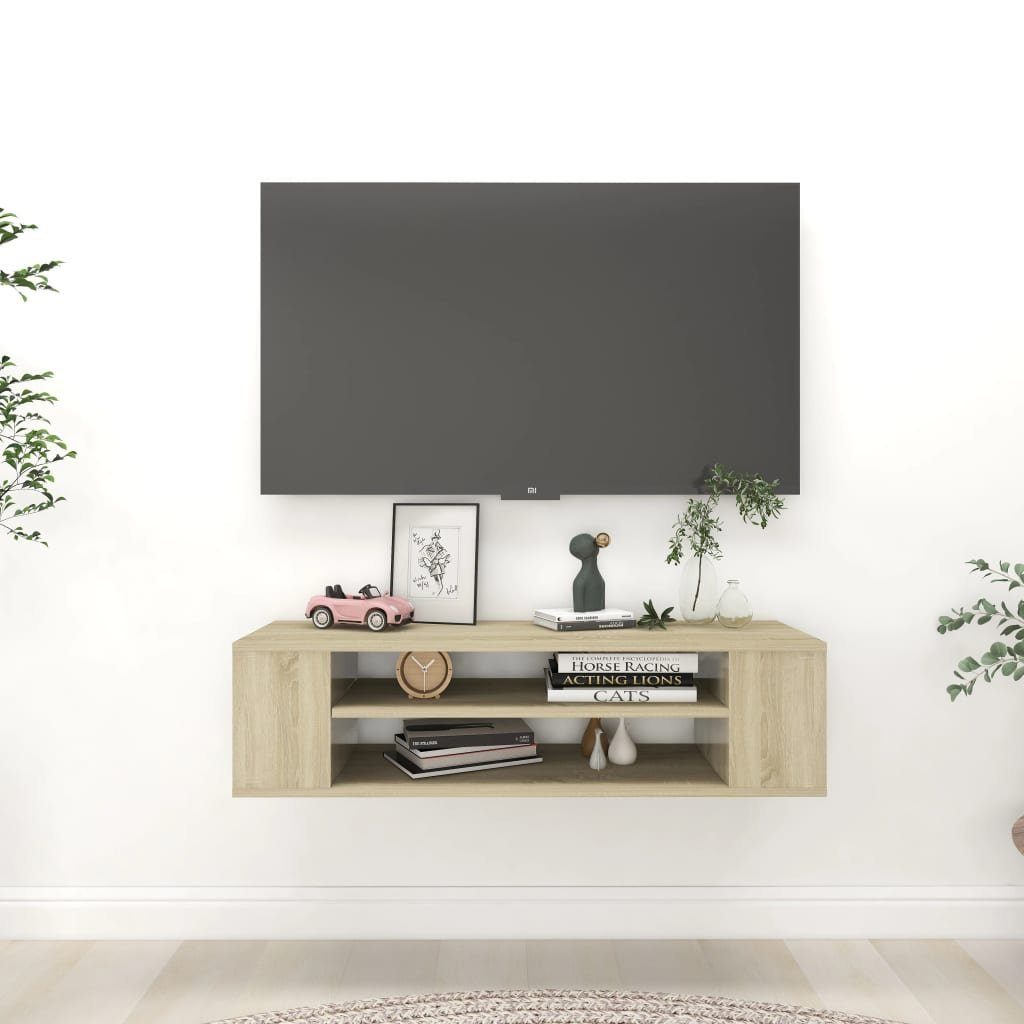 TV-Schrank Sonoma-Eiche furnicato Holzwerkstoff TV-Hängeschrank 100x30x26,5 cm