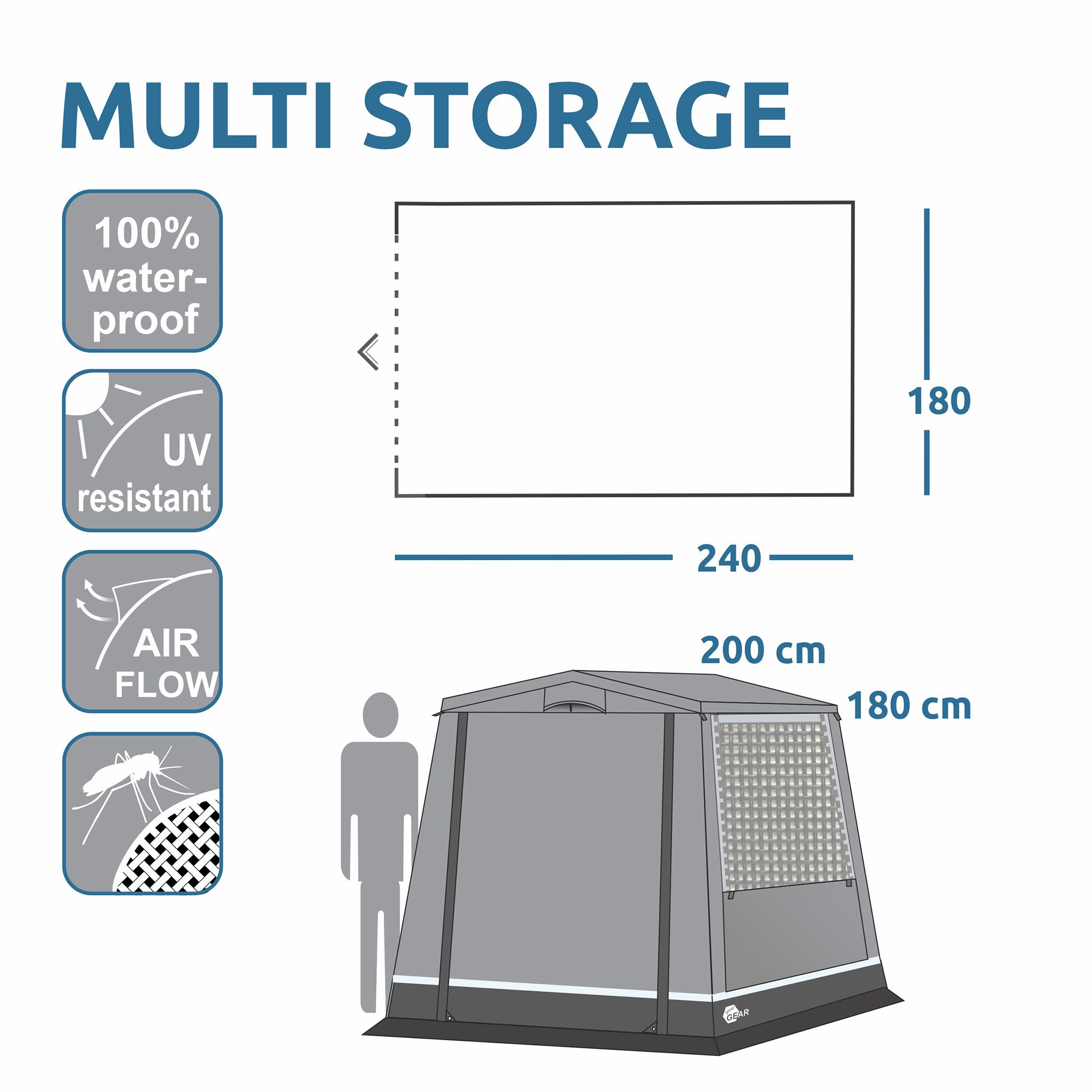 yourGEAR Gerätezelt your GEAR Trient Storage Küchenzelt 240 x 180 x 200 cm günstig online kaufen