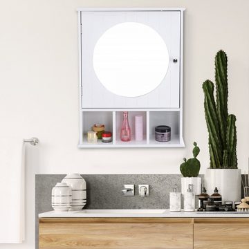 habeig Badezimmerspiegelschrank Badezimmerspiegelschrank Badschrank mit Tür 40x16x56cm Holz 56x40x16 cm