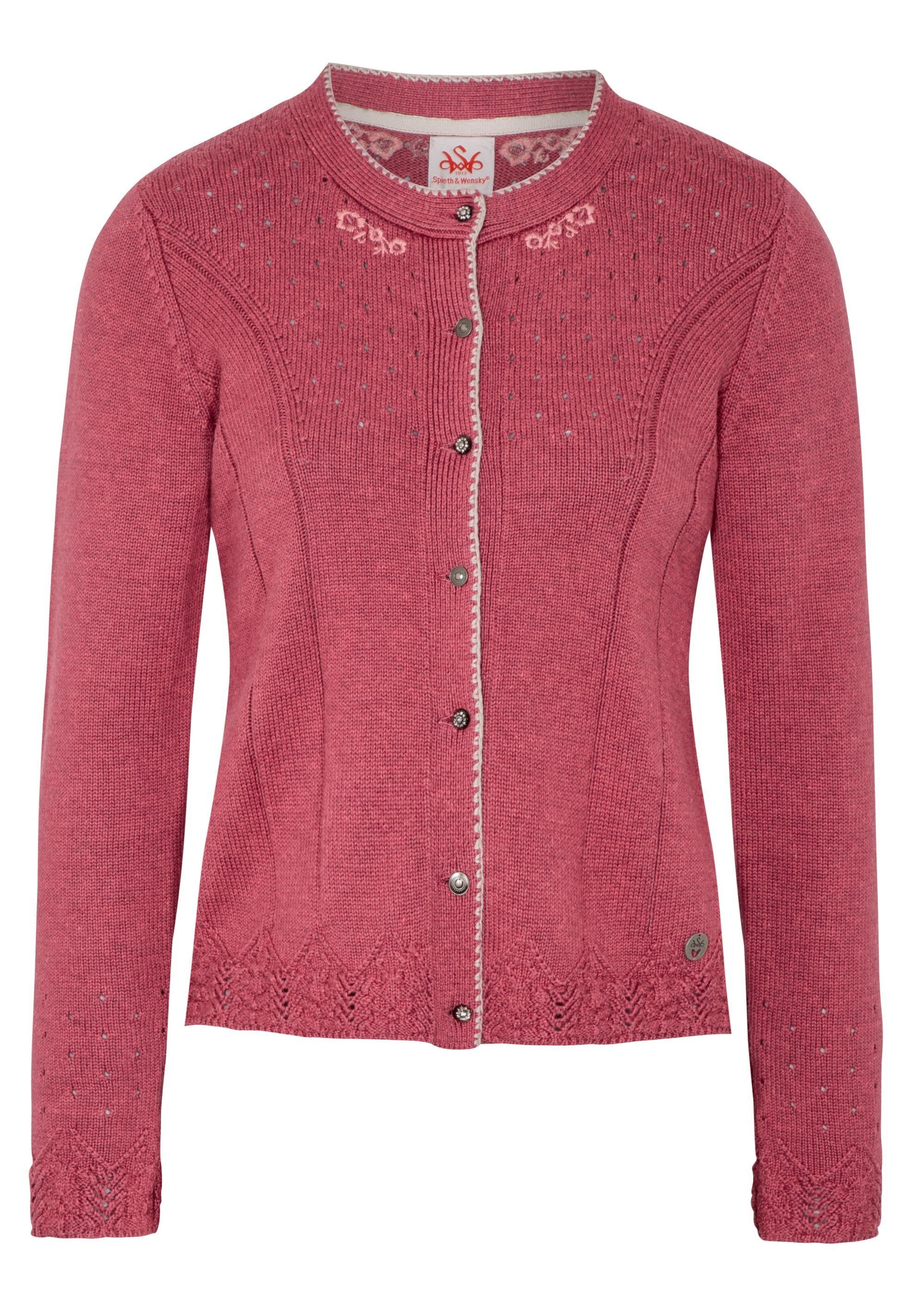 Arianna Wensky & Strickjacke Spieth mit Strickdetails schönen fuchsia