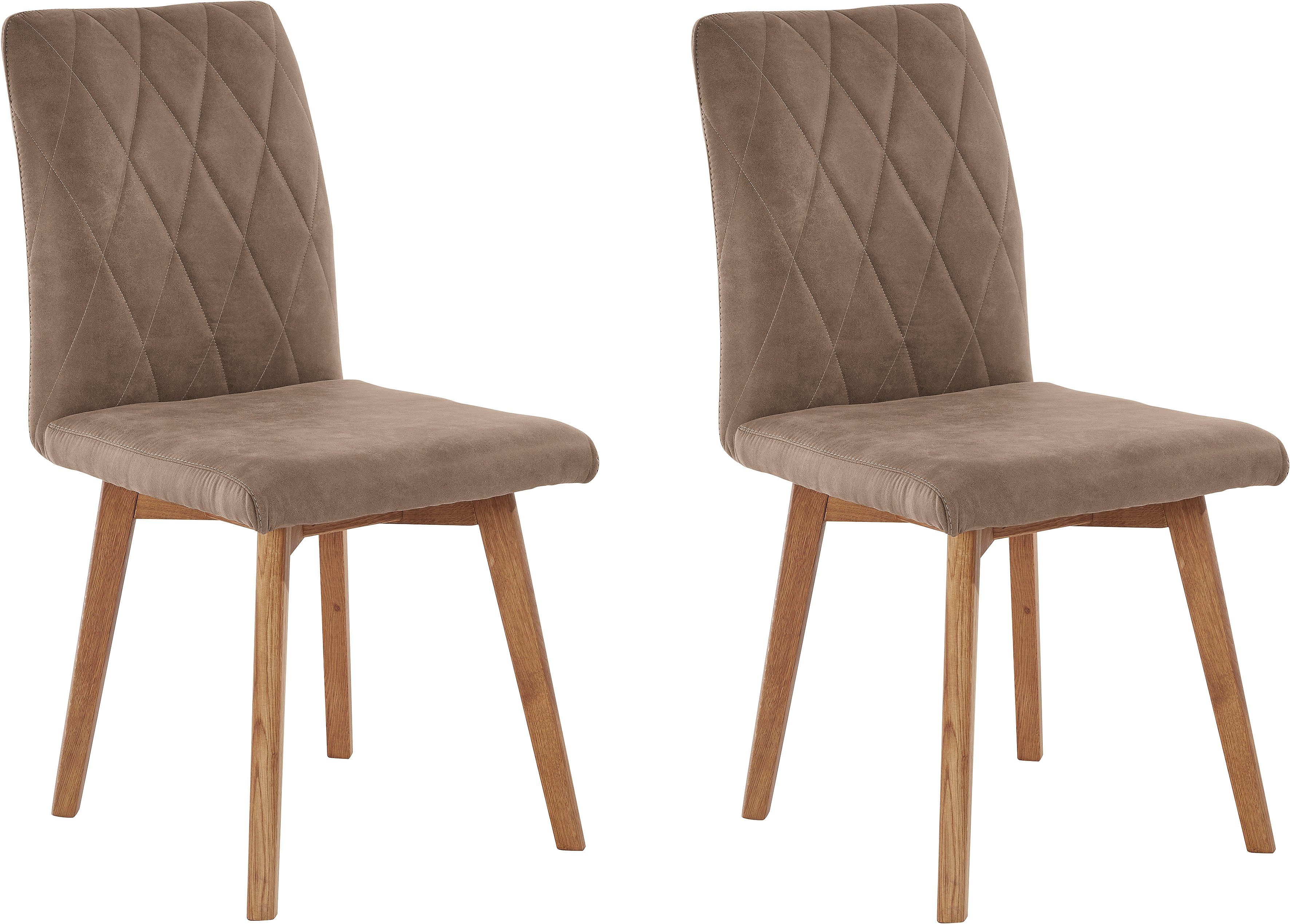 Home affaire Esszimmerstuhl Brest (Set, 2 St), Gestell aus Eiche Massivholz günstig online kaufen