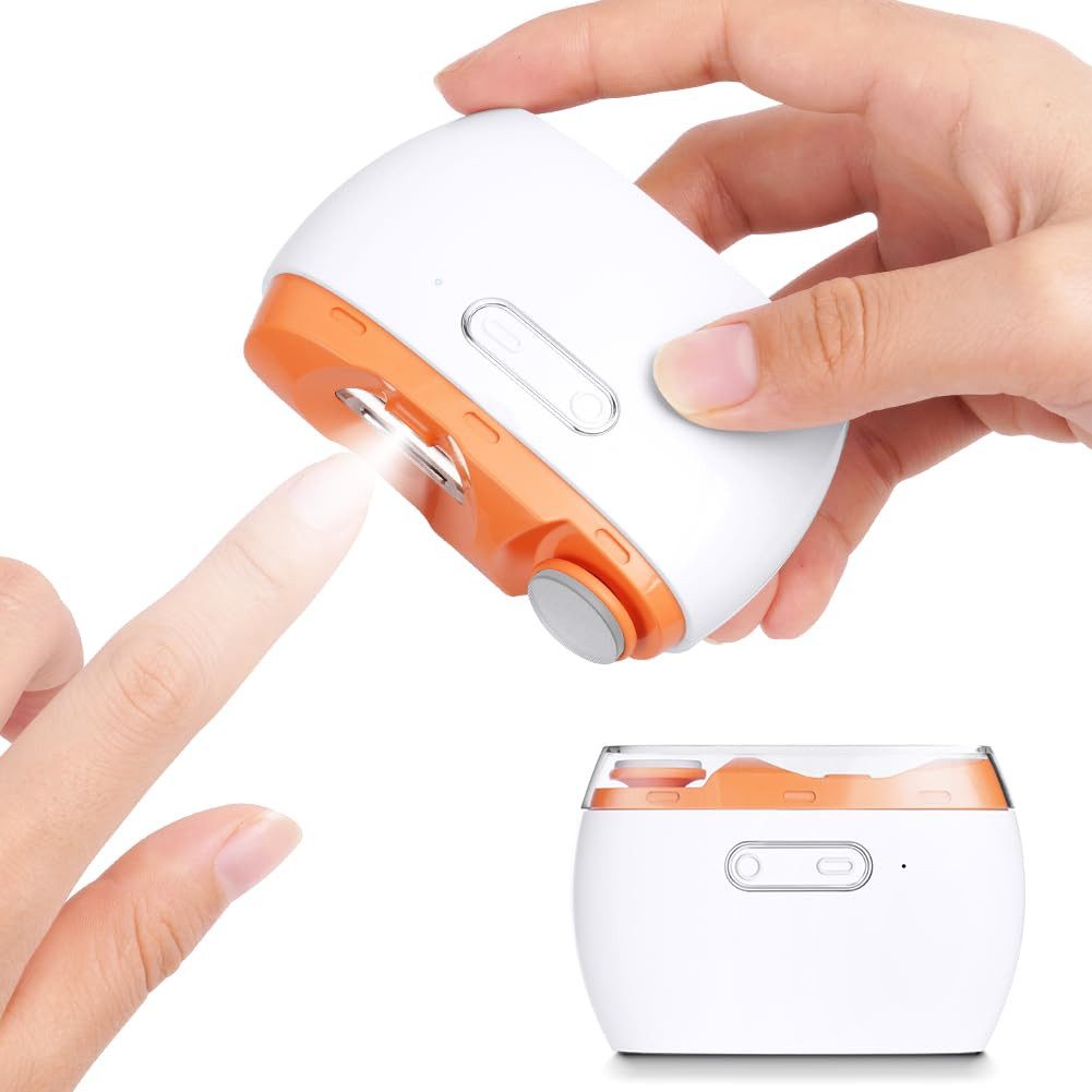 Mrilary Nagelknipser 2in1 Nagelfeile Automatischer Elektrische Nagelschneider mit Licht