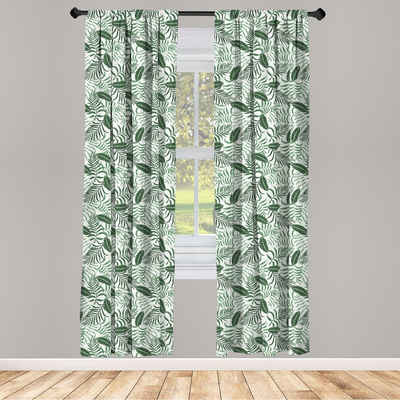 Gardine Vorhang für Wohnzimmer Schlafzimmer Dekor, Abakuhaus, Microfaser, Tropisch Dschungel-Blätter Regenwald