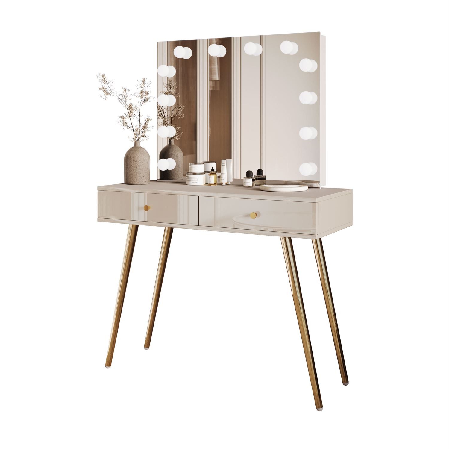 Lookway Schminktisch SIENNA GOLD ELITE Schminktisch mit schrägen Beinen (1x günstig online kaufen