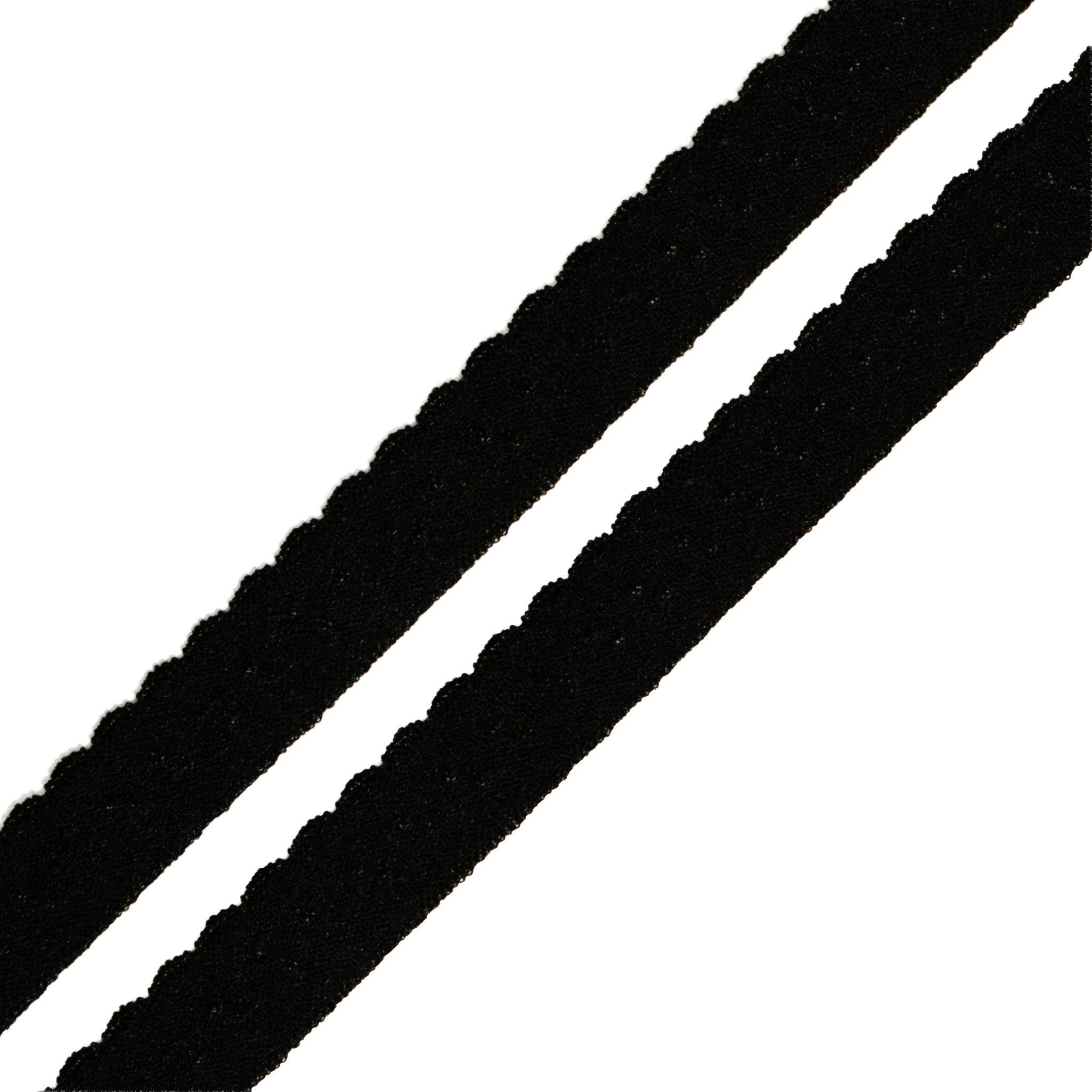 maDDma Bastelband Wäschegummi Faltgummi Ziergummi 12mm Faltgummi ab 1m Einfassband, schwarz