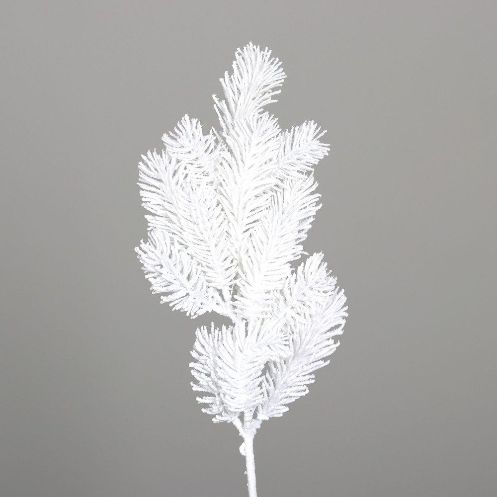 Kunstblume Dekozweig - Tanne - weiß