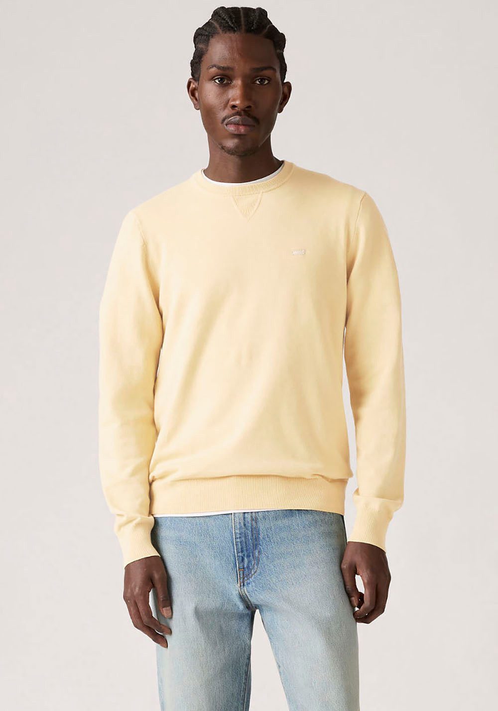 Levi's® Rundhalspullover LIGHTWEIGHT HM SWEATER Feingerippte Abschlüsse