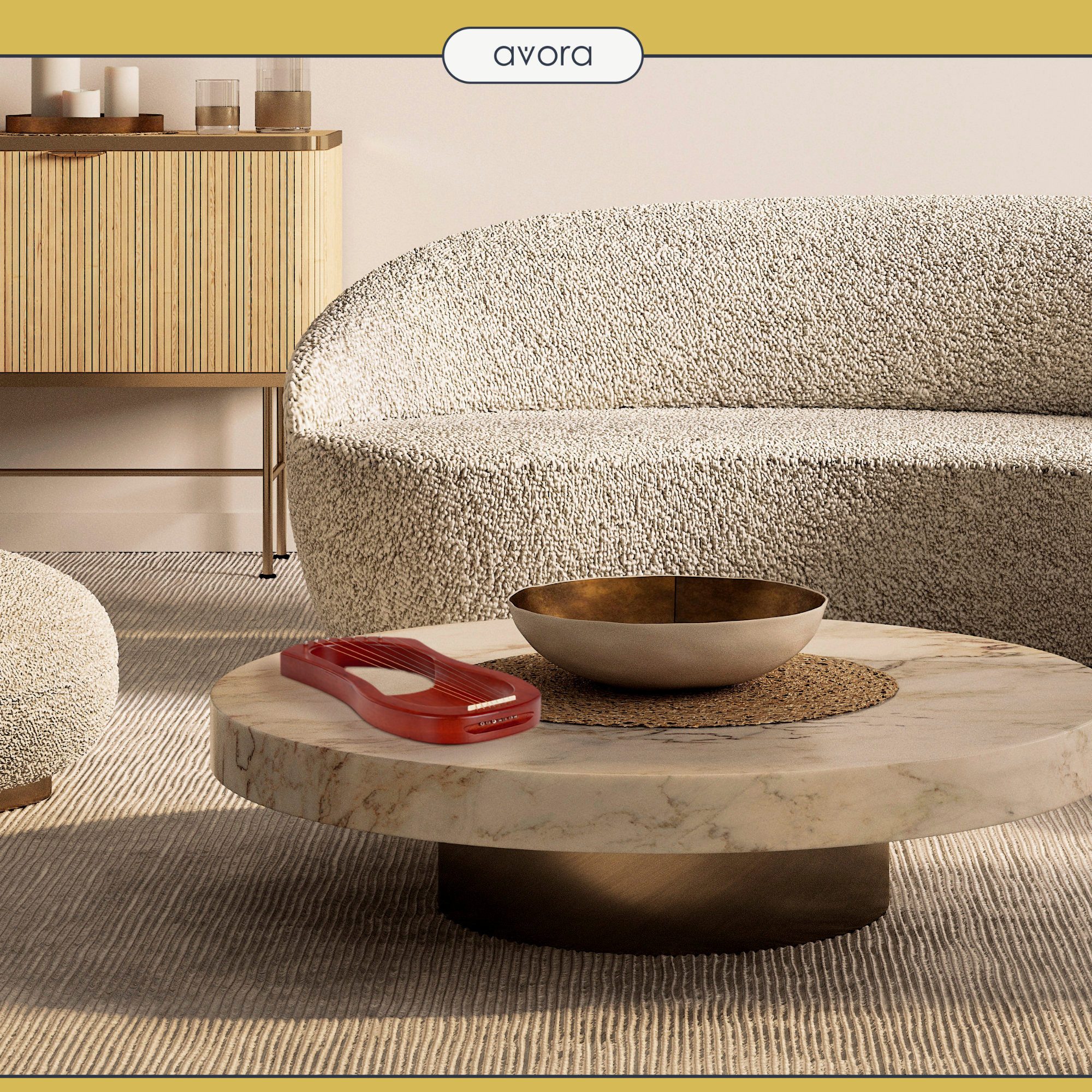 avora Konzertgitarre Avora Lyra-Harfe, Inkl. Tasche und Stimmschlüssel, 7 pentatonisch gestimmte Stahlsaiten, d-e-g-a-h-d'-e'