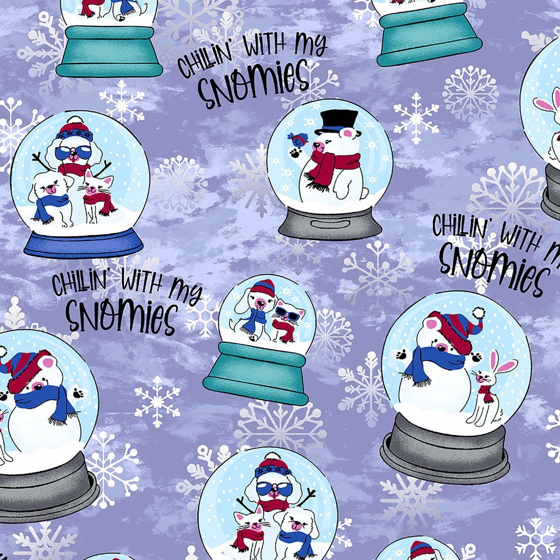 Funktionsbluse Bunt bedruckter Damen Kasack "Chillin Snowmies"