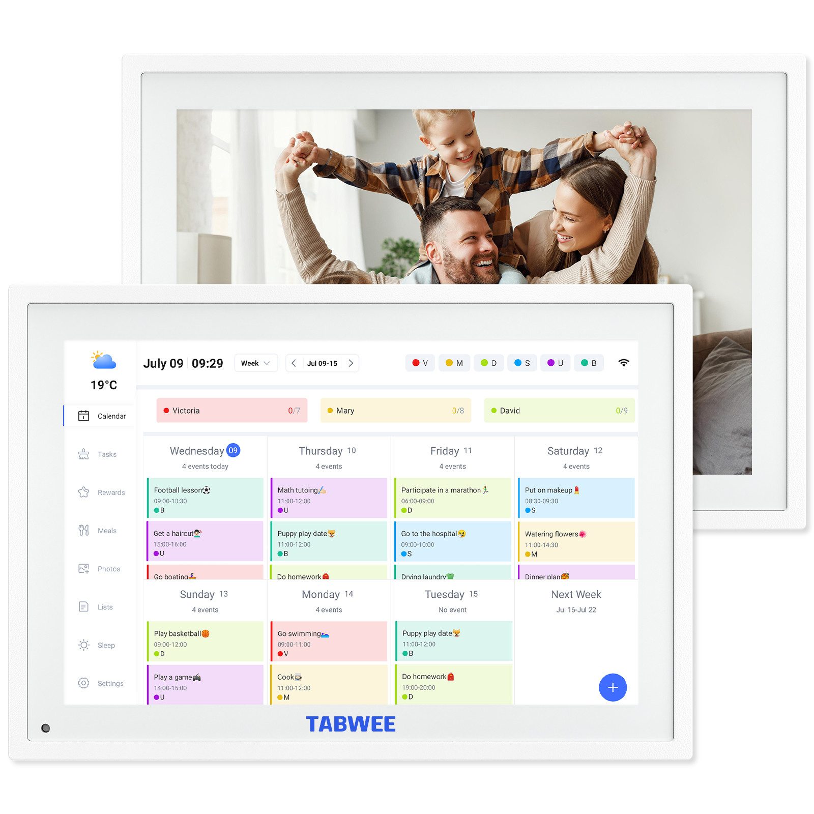 TABWEE P10 10,1" Desktop Digitaler Bilderrahmen und Kalender Tablet (10.1", 32 GB, Android 10,1, Weihnachtsgeschenk für die Familie)
