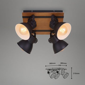 Briloner Leuchten Deckenspots 2742-045, 376, ohne Leuchtmittel, Warmweiß, Deckenlampe Vintage dreh- und schwenkbar (4x E27 max. 60W)