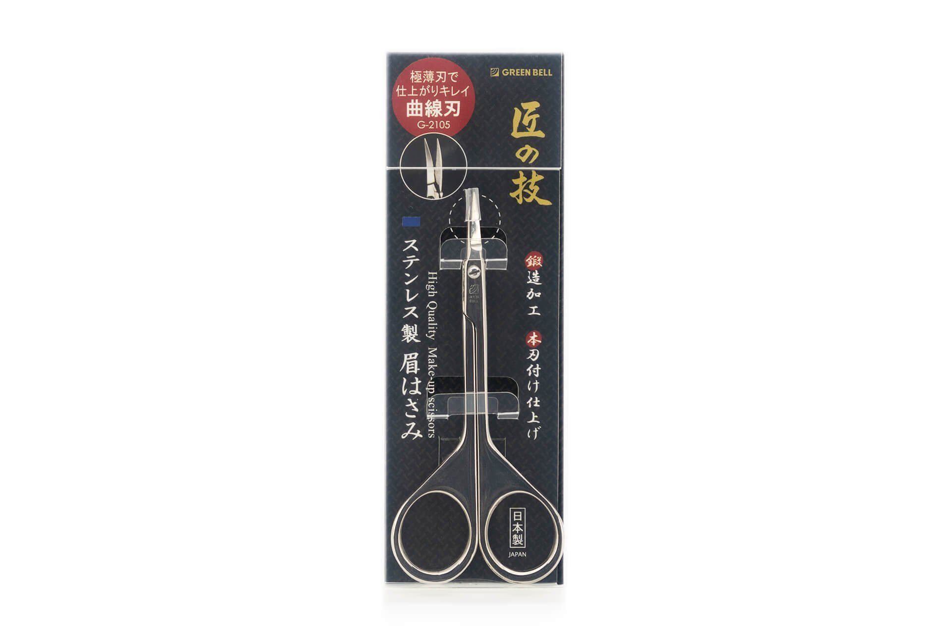 Japan aus Edelstahl G-2105 Qualitätsprodukt 9.4x4.5x0.8 handgeschärftes Augenbrauenschere cm, Augenbrauentrimmer EDGE Seki geschmiedet aus