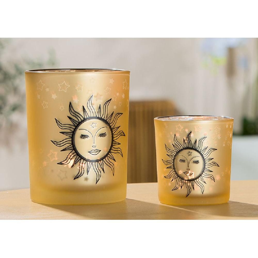GILDE Kerzenhalter Windlicht Harmonie Sonne (12,5cm)