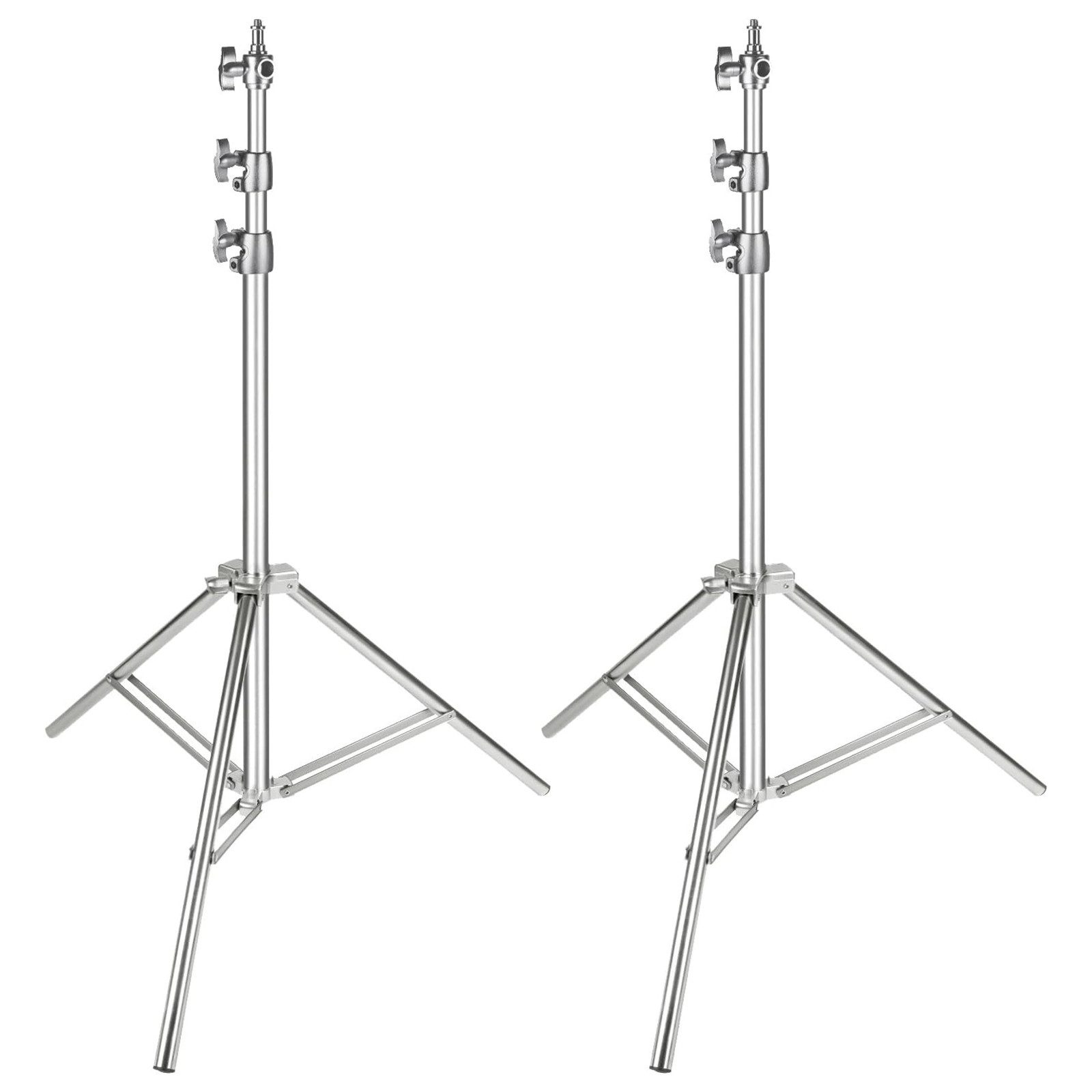 Neewer ST-200SS Edelstahl-Lichtstativ 200cm (2er Set) – faltbar & robust Lampenstativ (höhenverstellbar von 75 bis 200 cm)