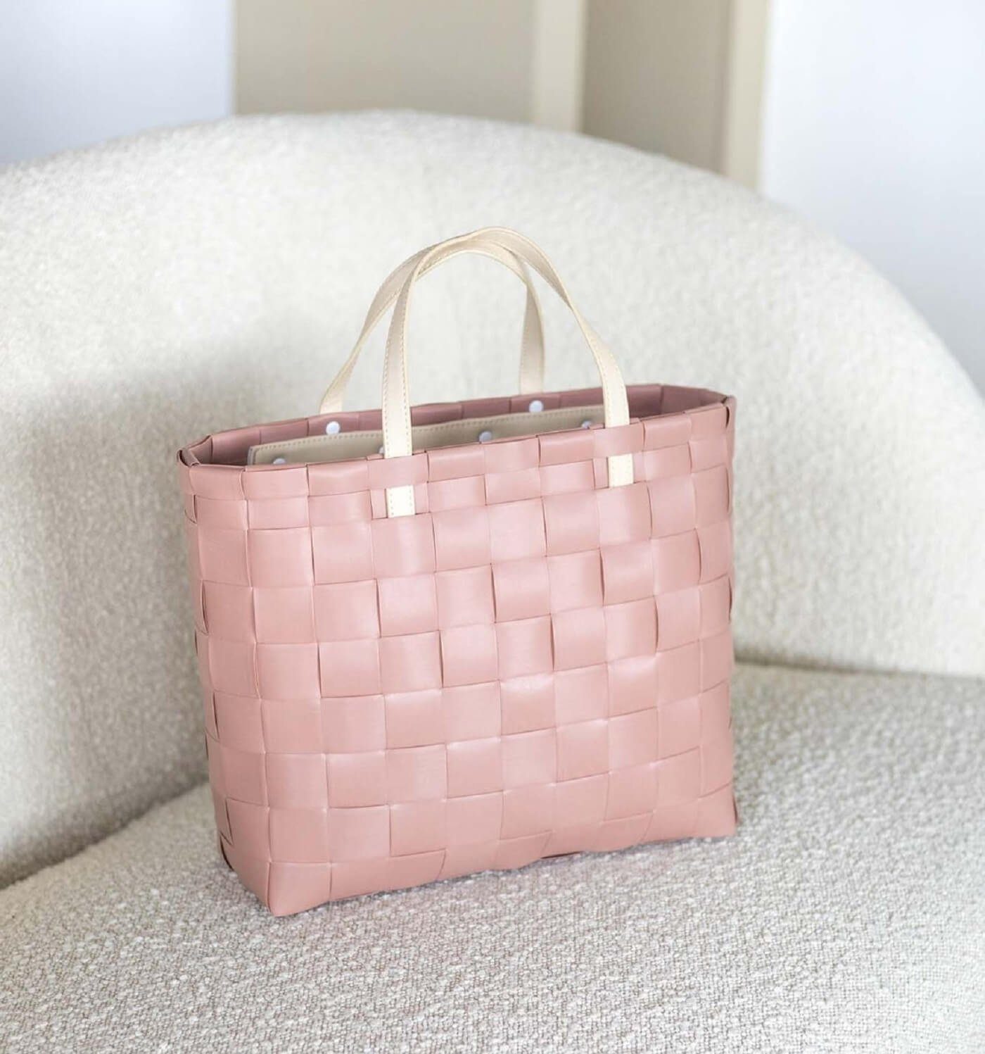 TERRA Öko Einkaufsshopper Bag Hand PINK BY Petite rosa Schulter Korb Shopper By HANDED Tasche Handed
