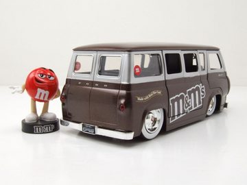 JADA Modellauto Ford Econoline Van 1965 braun M&Ms mit Figur Modellauto 1:24 Jada Toys, Maßstab 1:24