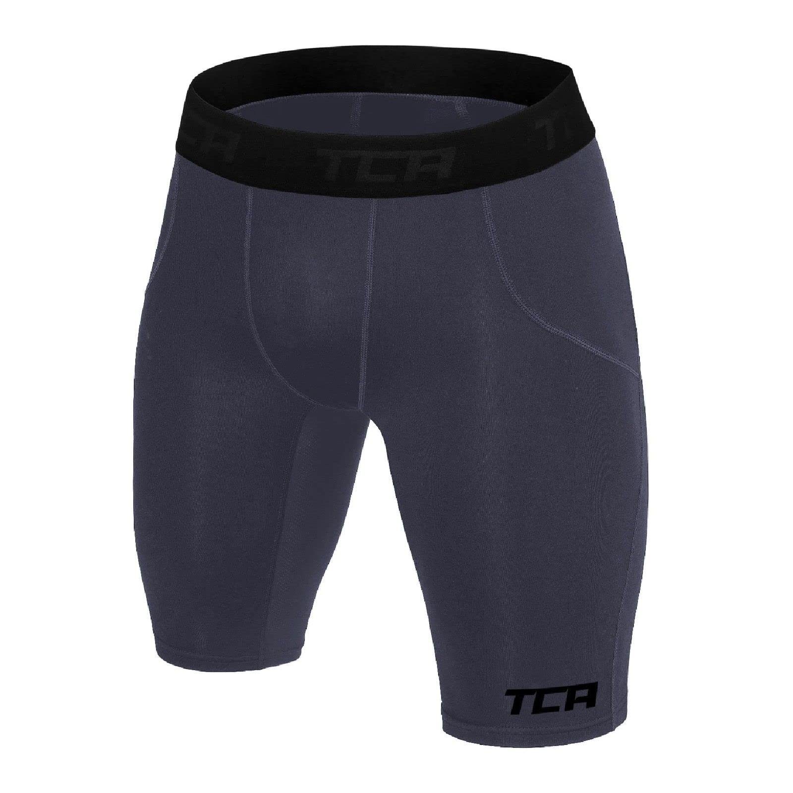 TCA Unterziehshirt TCA Herren SuperThermal Kompressions Shorts - Dunkelgrau, XL