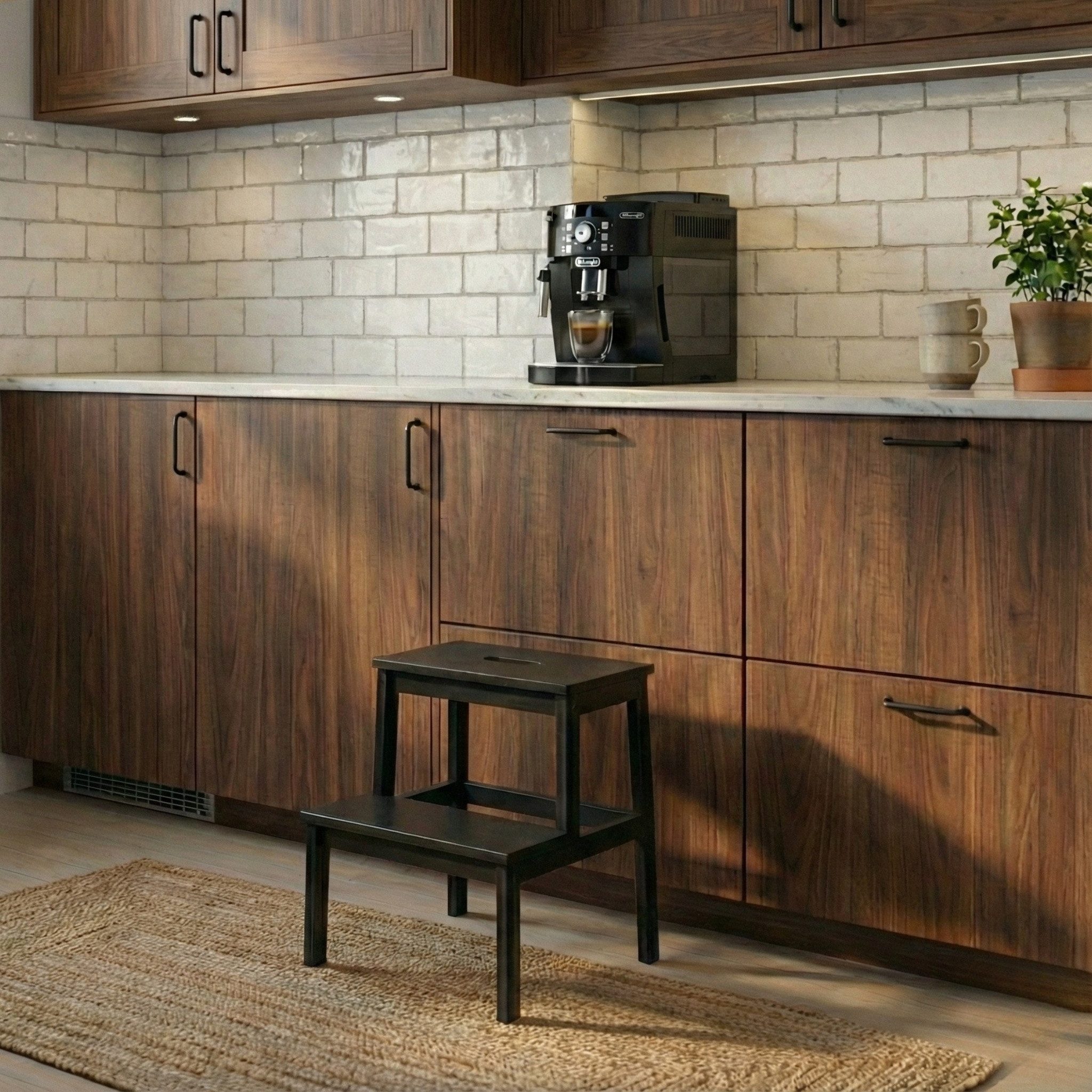 NUXIO Sitzhocker Bambus-Hocker mit Stufe KROK, Höhe 46 cm