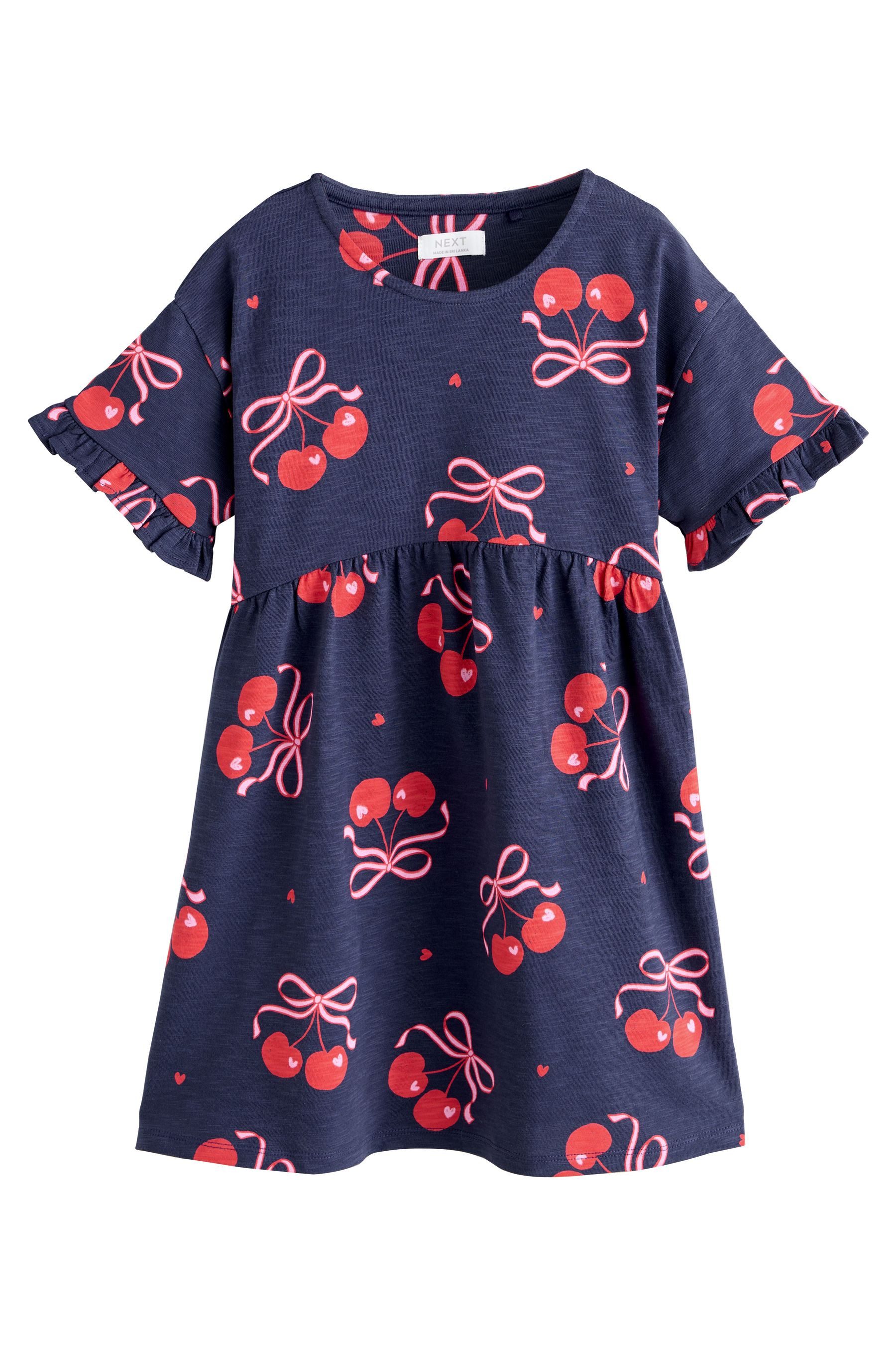 Navy Cherry Print