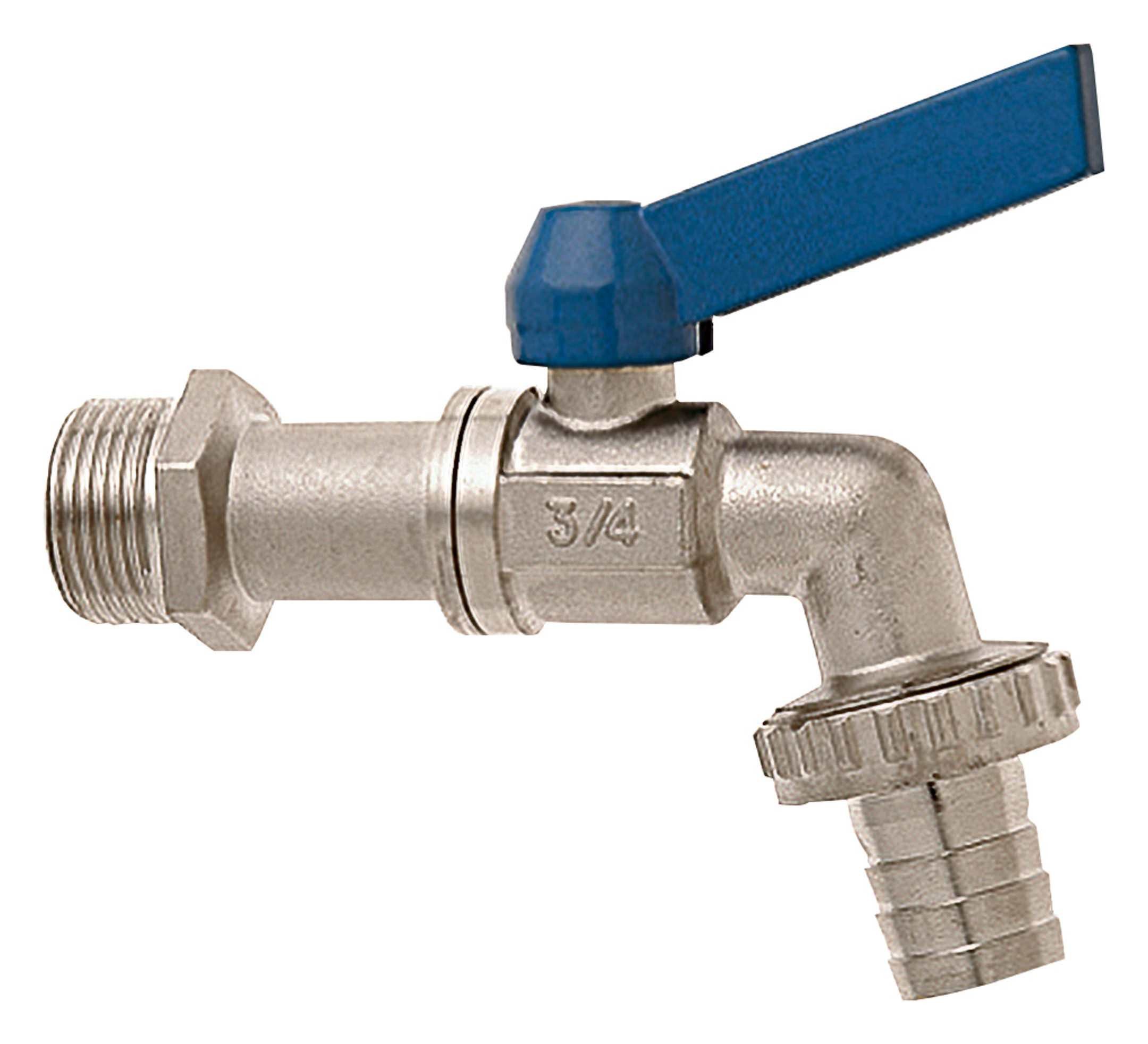 GEKA Kugelhahn, Kugelauslaufventil NG Messing vernickelt Außengewinde G 3/4