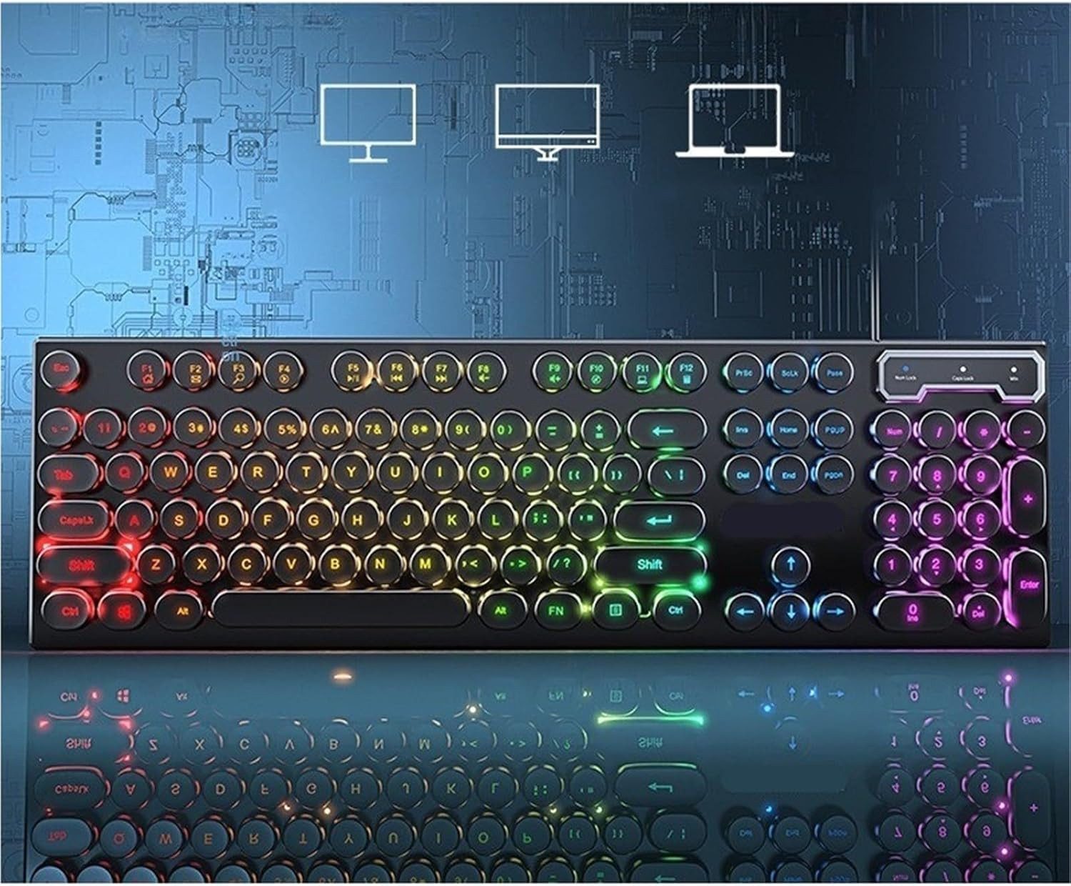 Tenlamp Mechanische Gaming Tastatur Gaming-Tastatur Mechanical Keyboard Tastatur (Multimedia-Tasten für Gaming und Büro, für verschiedene Szenarien)
