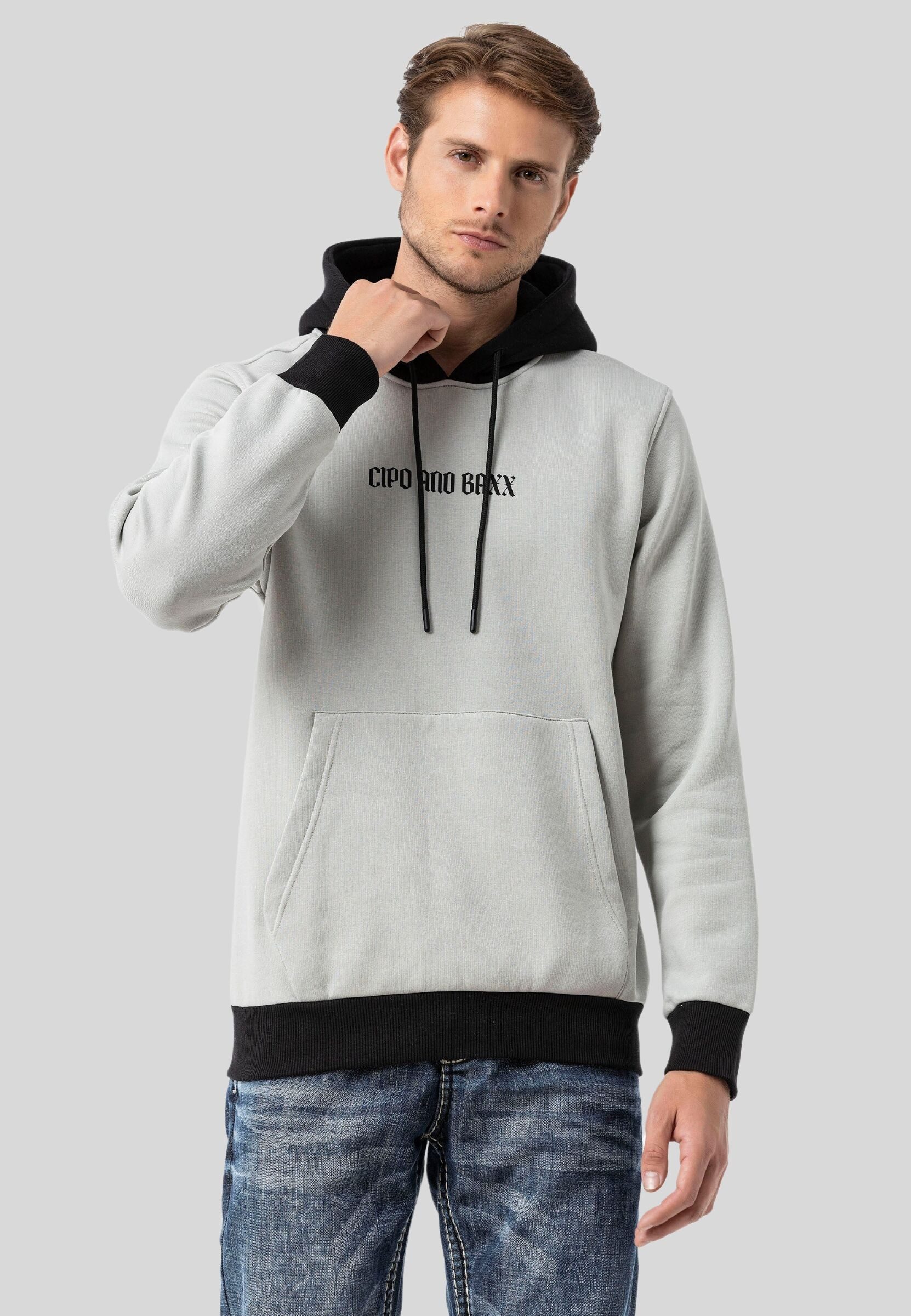 Cipo & Baxx Kapuzenpullover Sweatshirts (1-tlg) im Kontrast-Look