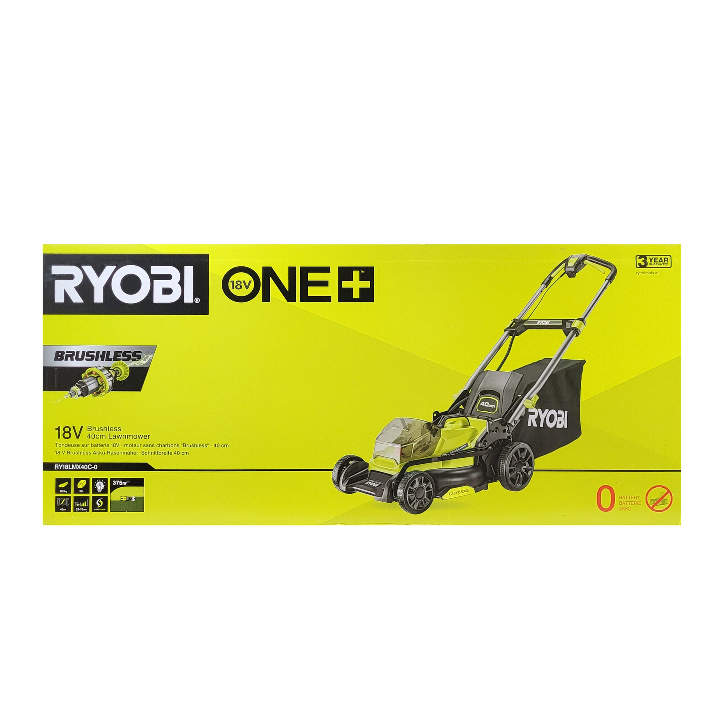 RYOBI Ryobi RY18LMX40C-0 5133006288 – Akku-Rasenmäher 40 cm bürstenlos