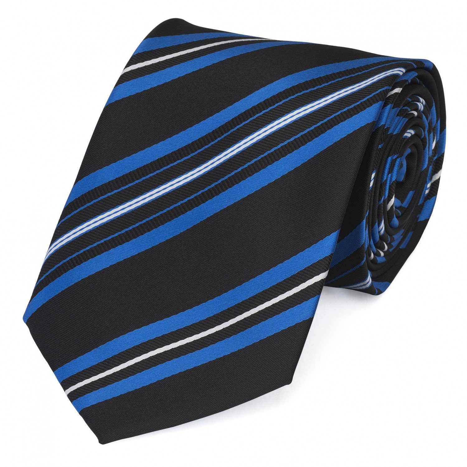 Fabio Farini Krawatte gestreifte Herren Krawatte - Tie mit Streifen in 6cm oder 8cm Breite (ohne Box, Gestreift) Breit (8cm), Royalblau/Blau/Weiß