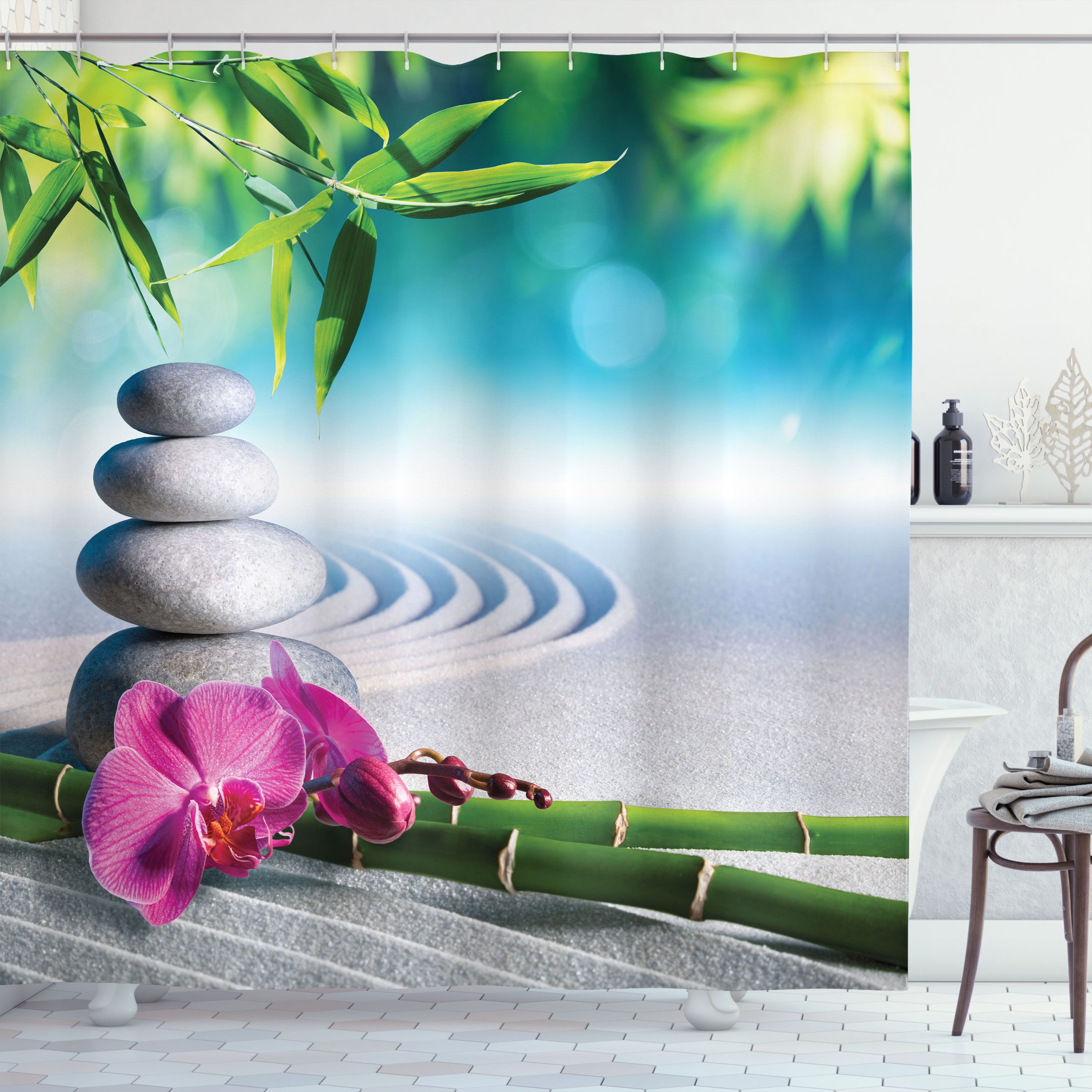 Abakuhaus Duschvorhang Moderner Digitaldruck mit 12 Haken auf Stoff Wasser günstig online kaufen