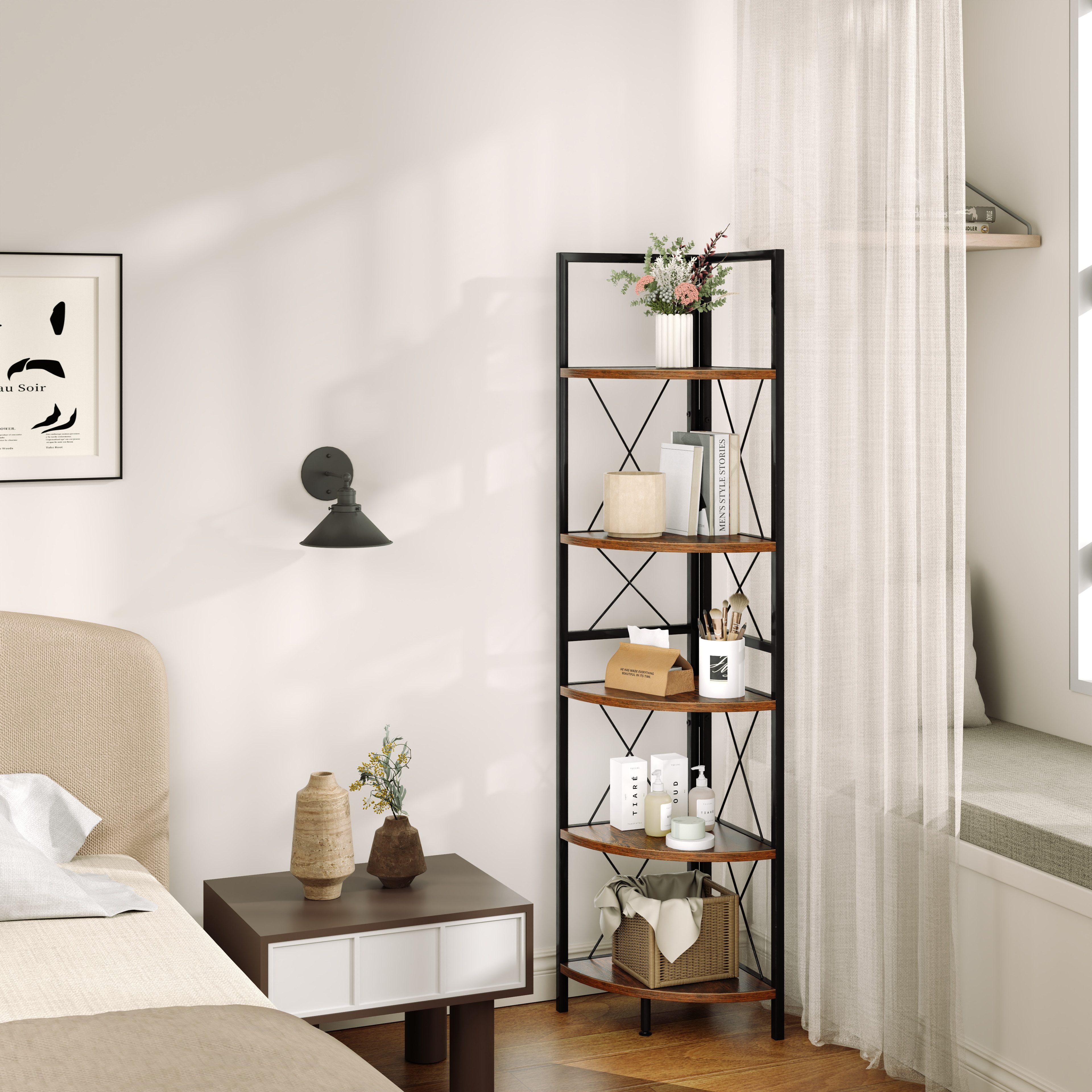 COSTWAY Eckregal, mit 5 Ebenen, 160cm günstig online kaufen