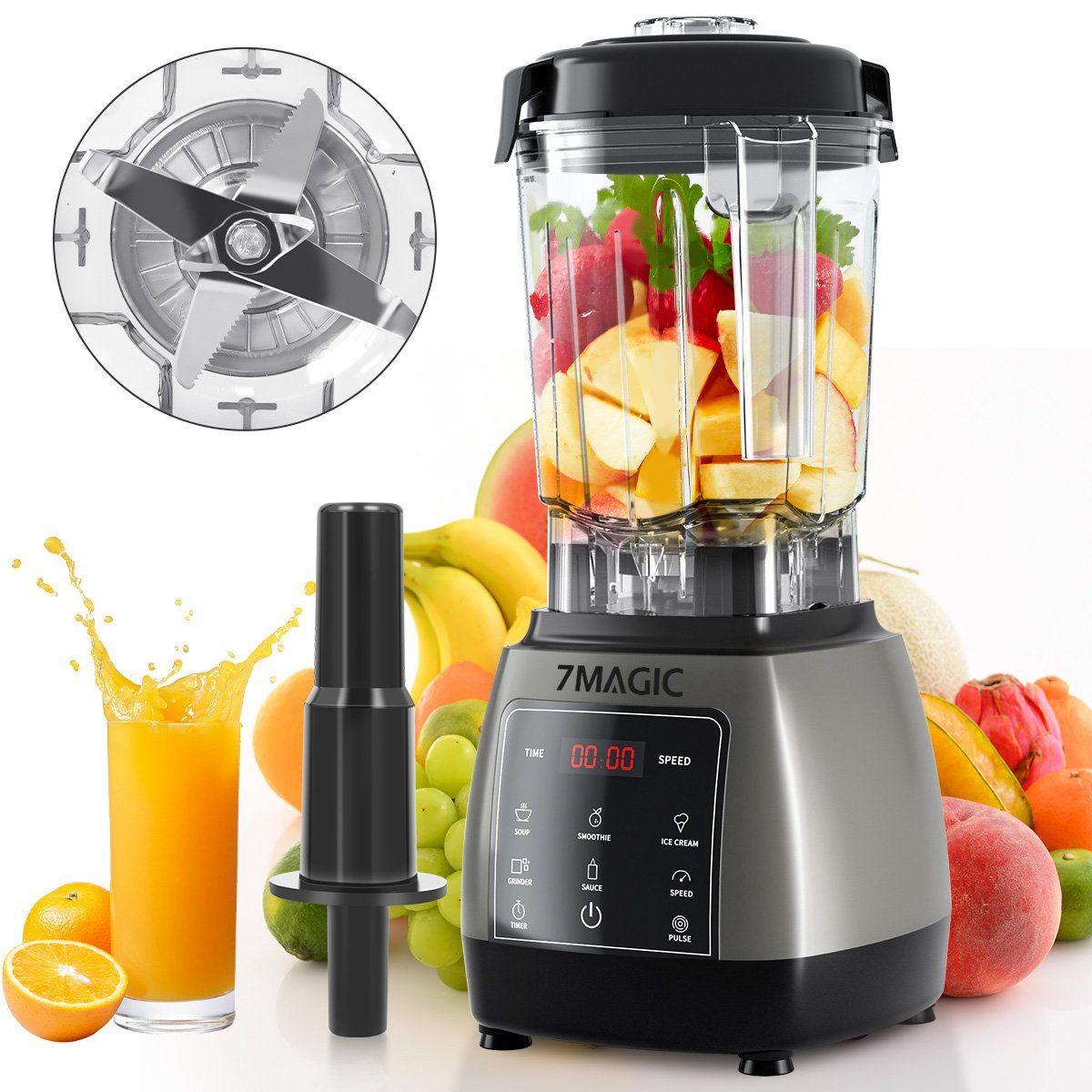 Standmixer Touchscreen Smoothie Mixer, 9 Gang, Auto Programm