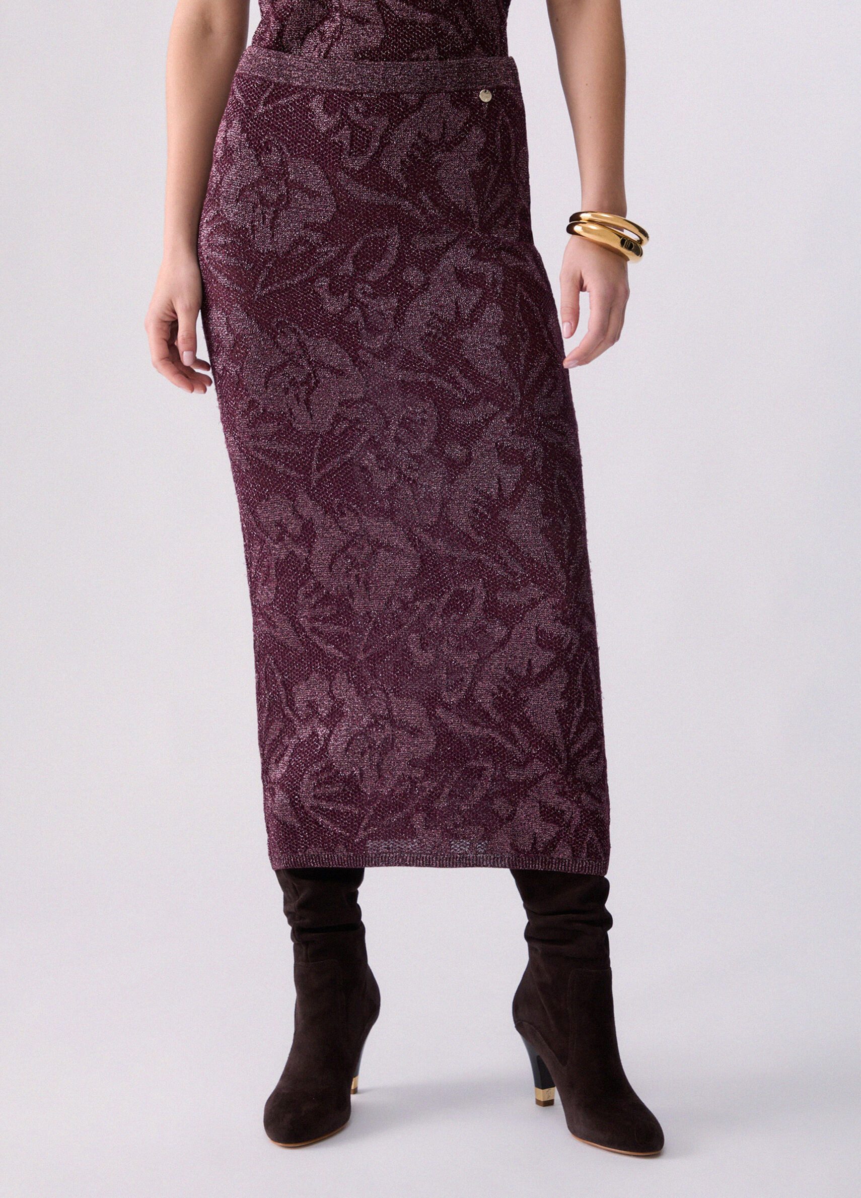 Liu Jo Strickrock KNIT LONGUETTE LAMÉ PUNTO PIZZ - Damen Midirock