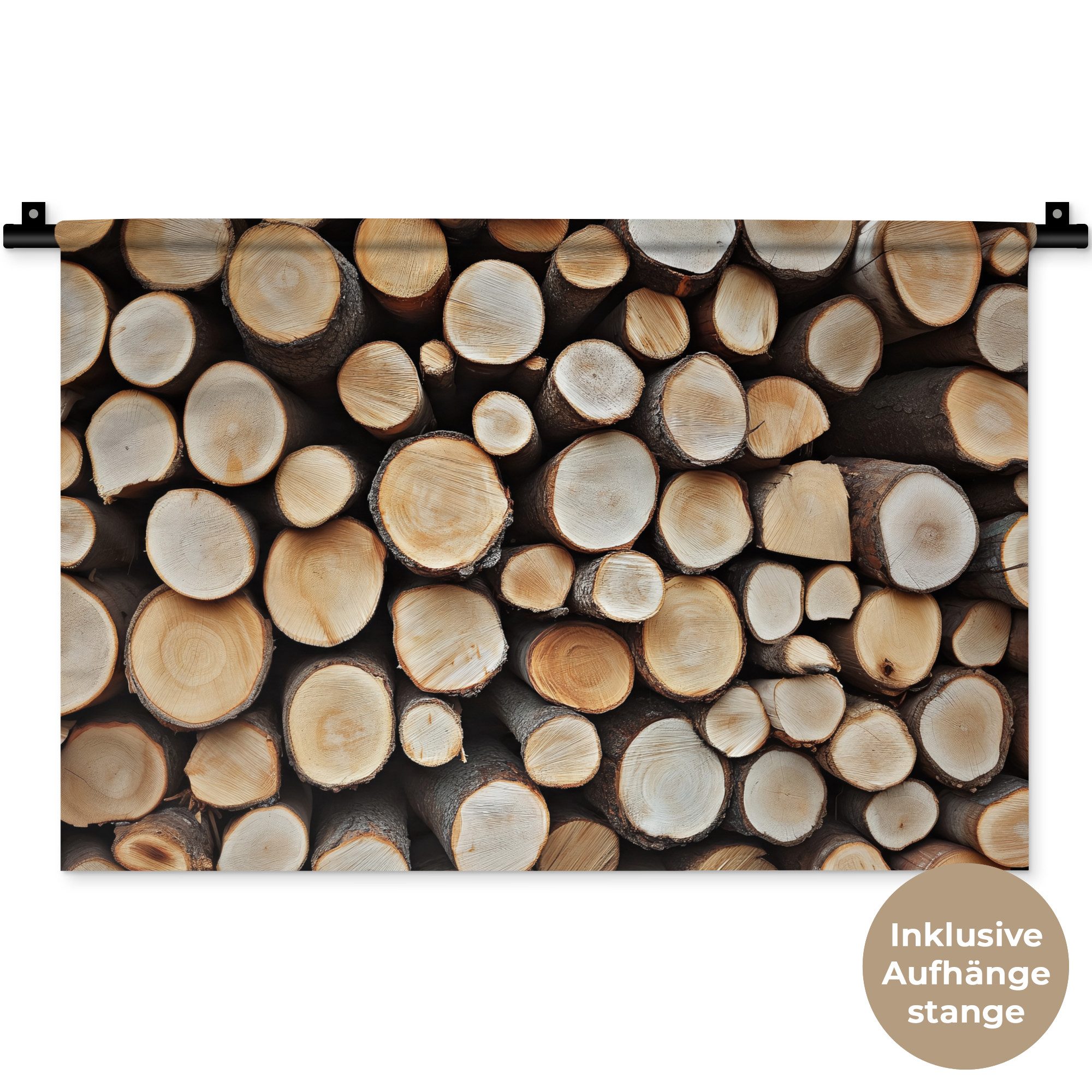 MuchoWow Wandteppich Holz - Baumstämme - Textur, Rechteckig, Höhe: 3 mm, Wandteppich für Wohnzimmer, Schlafzimmer, 60x40 cm