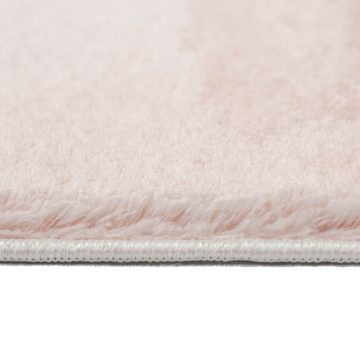 Hochflor-Teppich Shaggy Teppich weicher Wohnzimmer Hochflor Badezimmer waschbar rosa, Teppich-Traum, rechteckig, Höhe: 18 mm