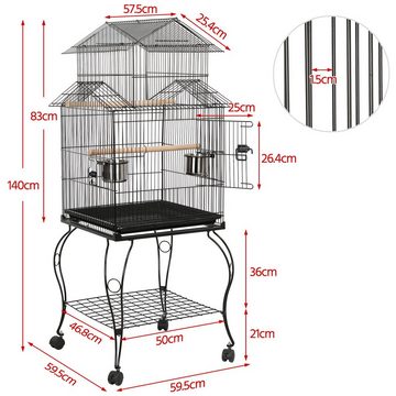 Yaheetech Vogelkäfig, Käfig Vogelhaus Sittichkäfig mit Ständer Vogelvoliere