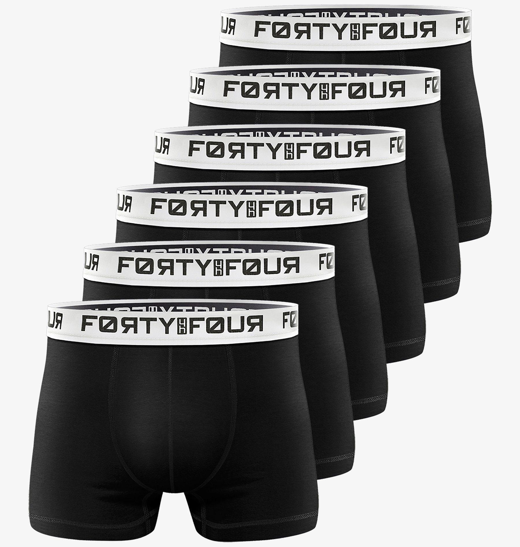 FortyFour Boxershorts Herren Männer Unterhosen Baumwolle Premium Qualität perfekte Passform (Vorteilspack, 6er Pack) S - 7XL