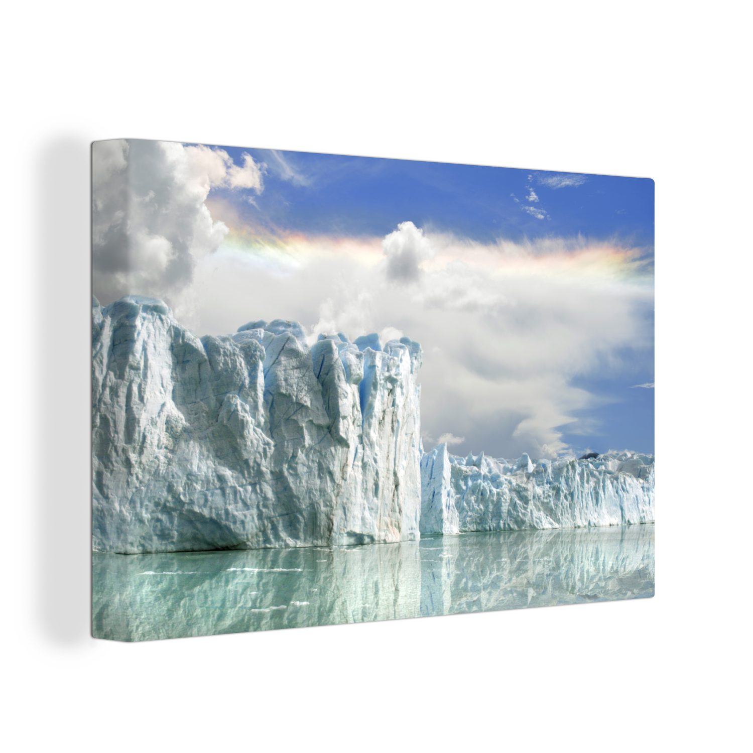 OneMillionCanvasses® Leinwandbild Wolken über dem Perito-Moreno-Gletscher in Argentinien, (1 St), Wandbild Leinwandbilder, Aufhängefertig, Wanddeko, 30x20 cm