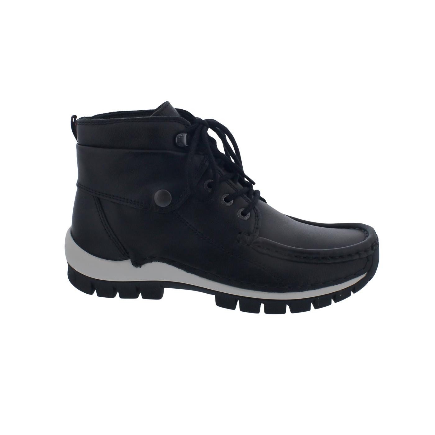 WOLKY Wolky Jump Winter Bootie, Nappa leather Black / white 0472524-010 Schnürstiefel