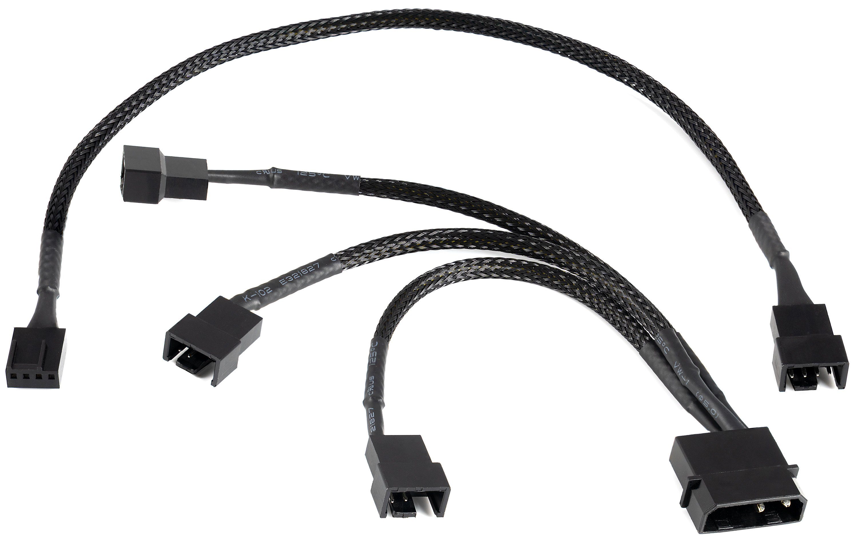 Lüfter Kabel Set 12V zum Anschluss von Gehäuselüftern an ein Netzteil Computer-Kabel